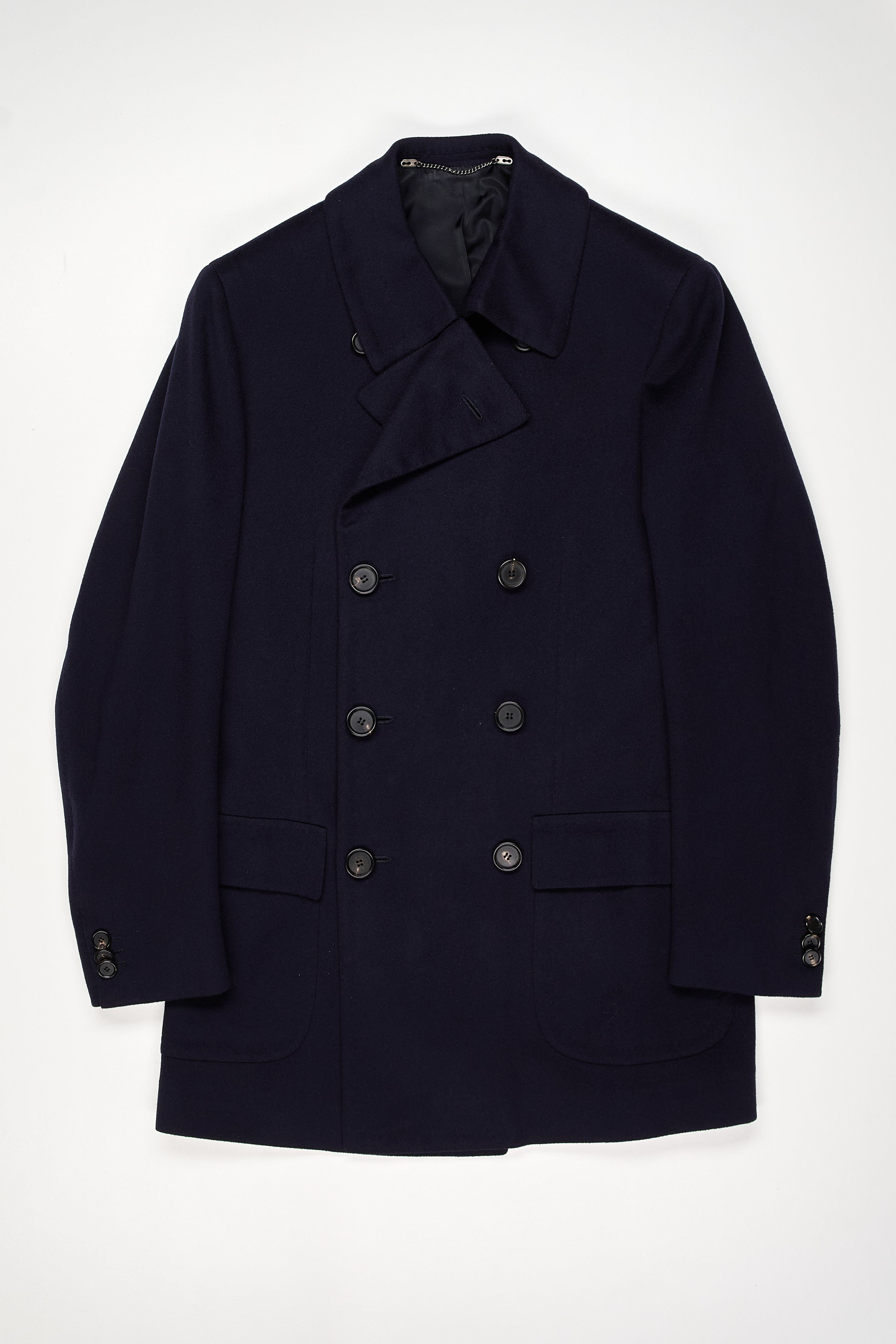 Cesare Attolini Navy Cashmere Pea Coat