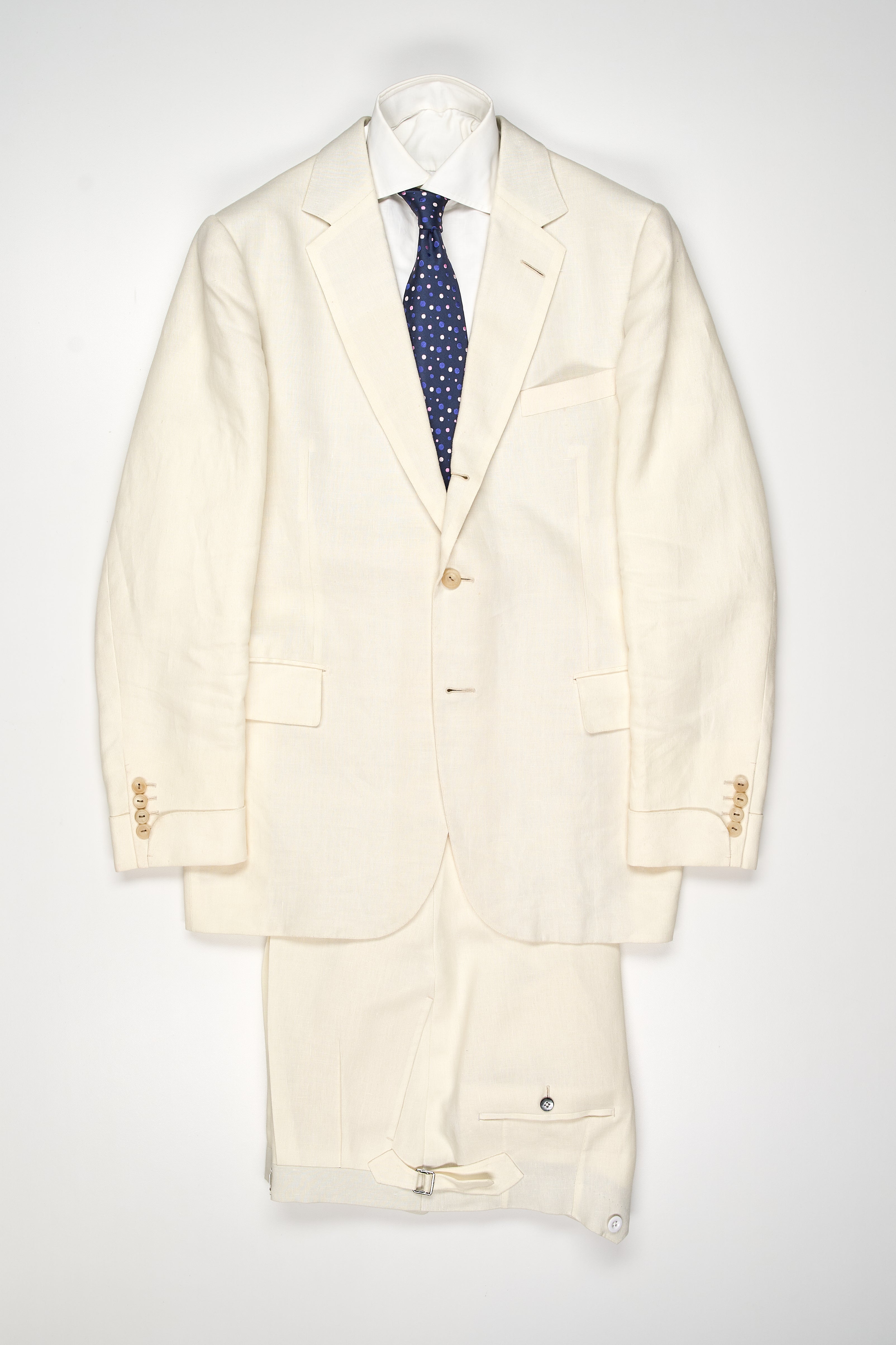 Fumiya Hirano Cream Linen Suit Bespoke