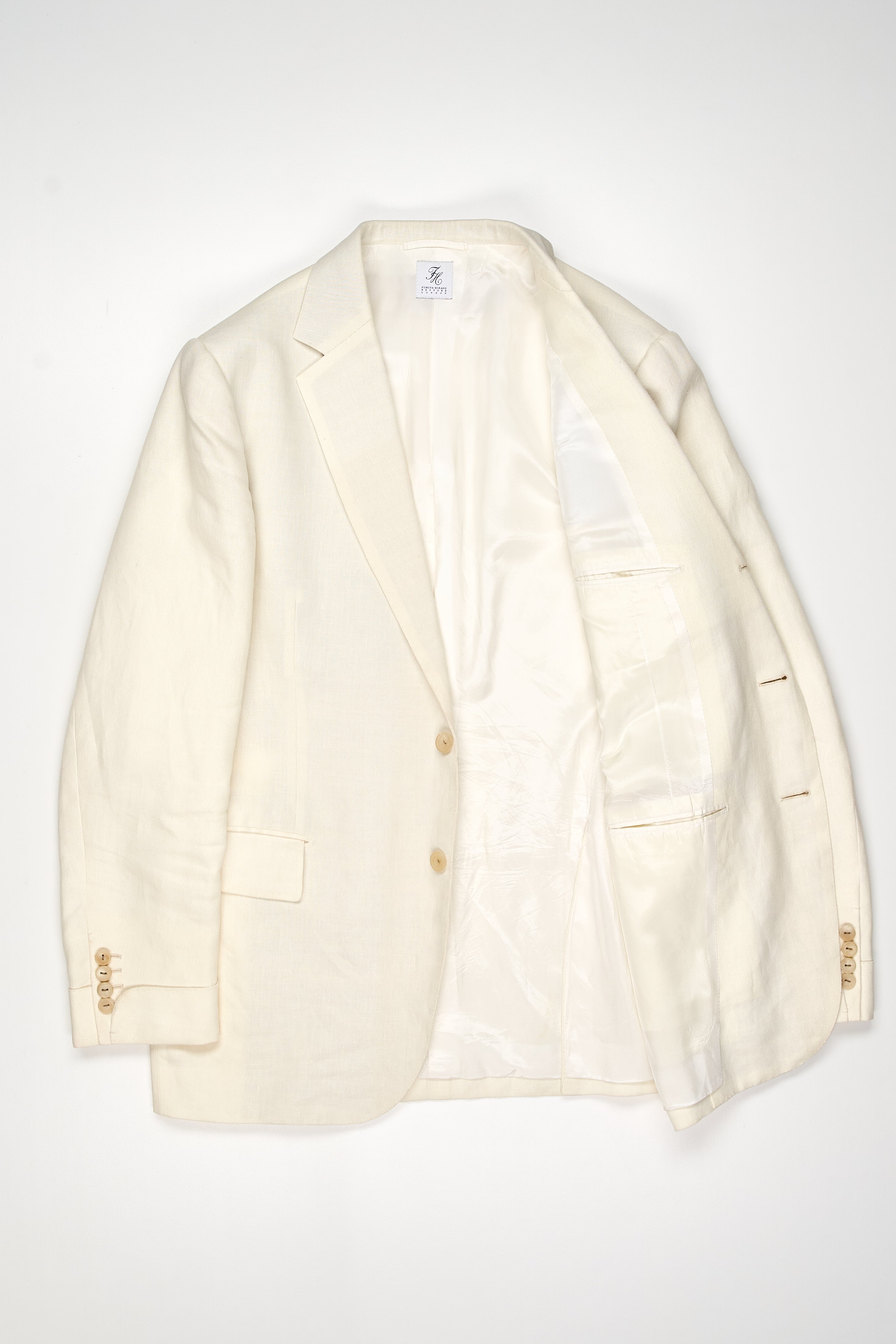Fumiya Hirano Cream Linen Suit Bespoke