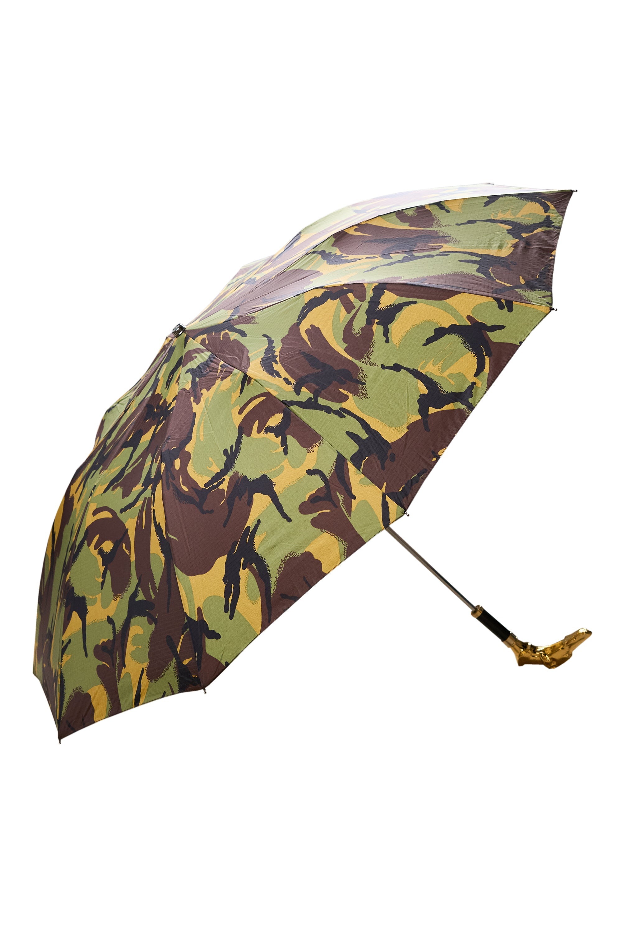 Fox Umbrellas Camo TEL8 Gold Finish Greyhound Handle Telescopic Umbrella *sample*