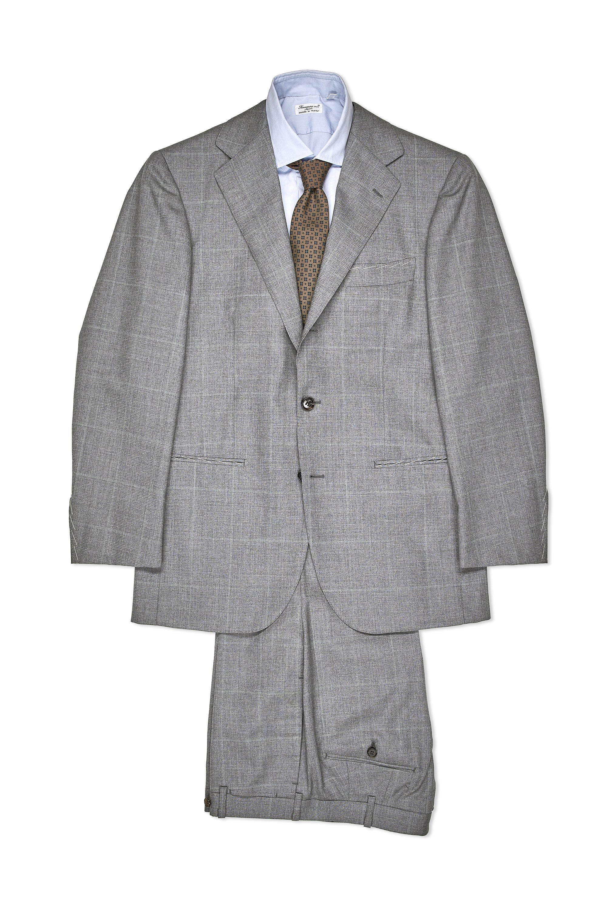 The Armoury by Ring Jacket Model 1 Grey with Mint Windowpane Wool Suit