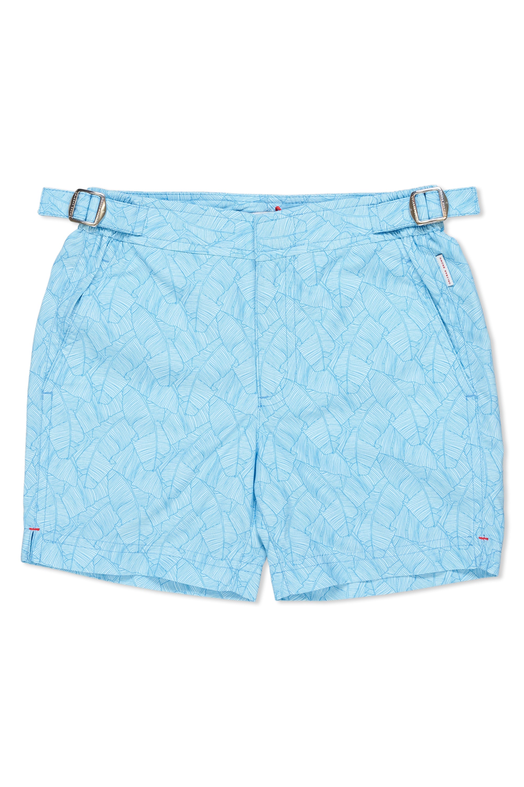 Orlebar Brown Boy's Blue Russell Mid Length Palm Print Bay Swim Shorts