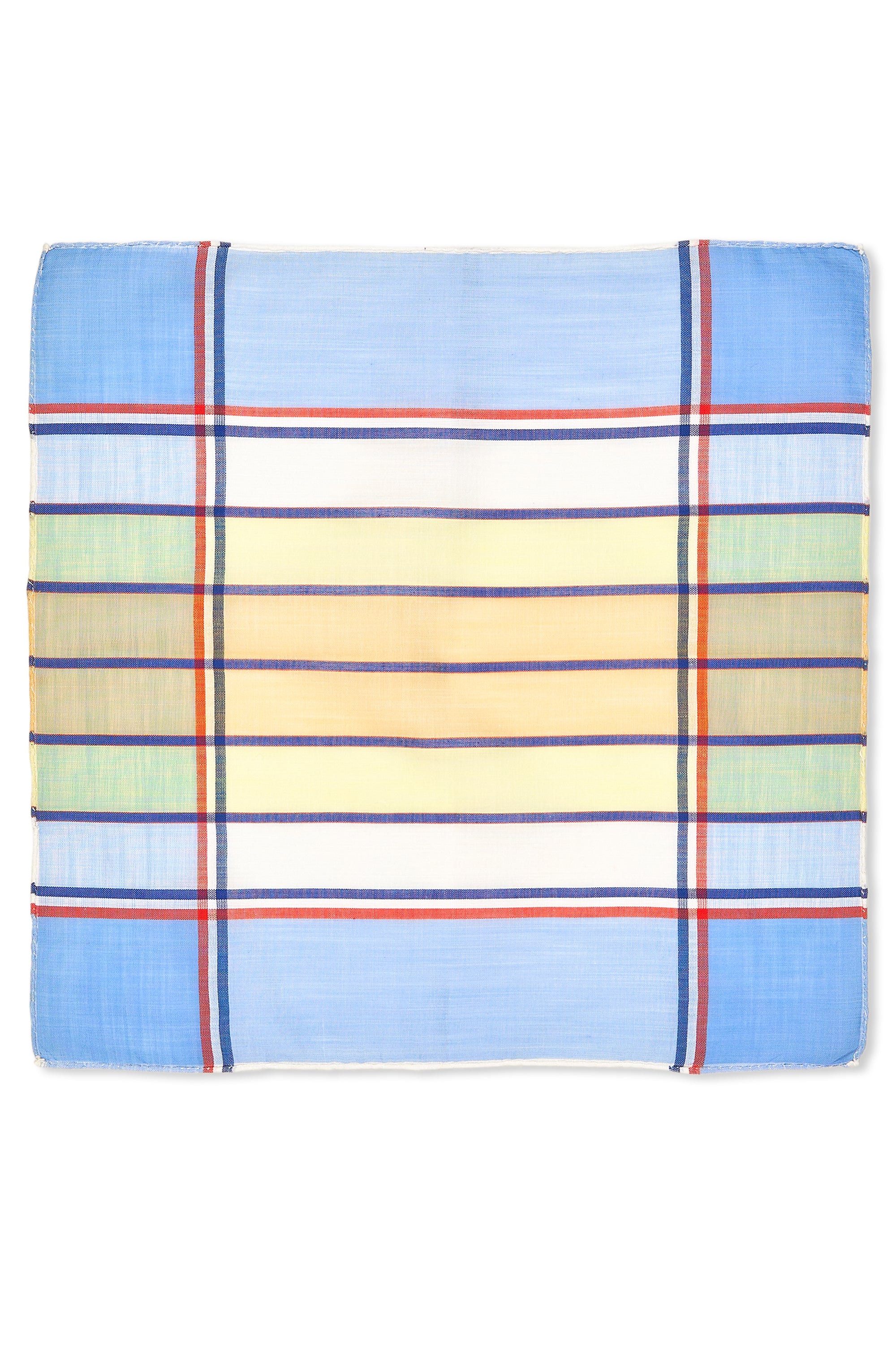 Simonnot Godard Boston Blue Cotton Pocket Square