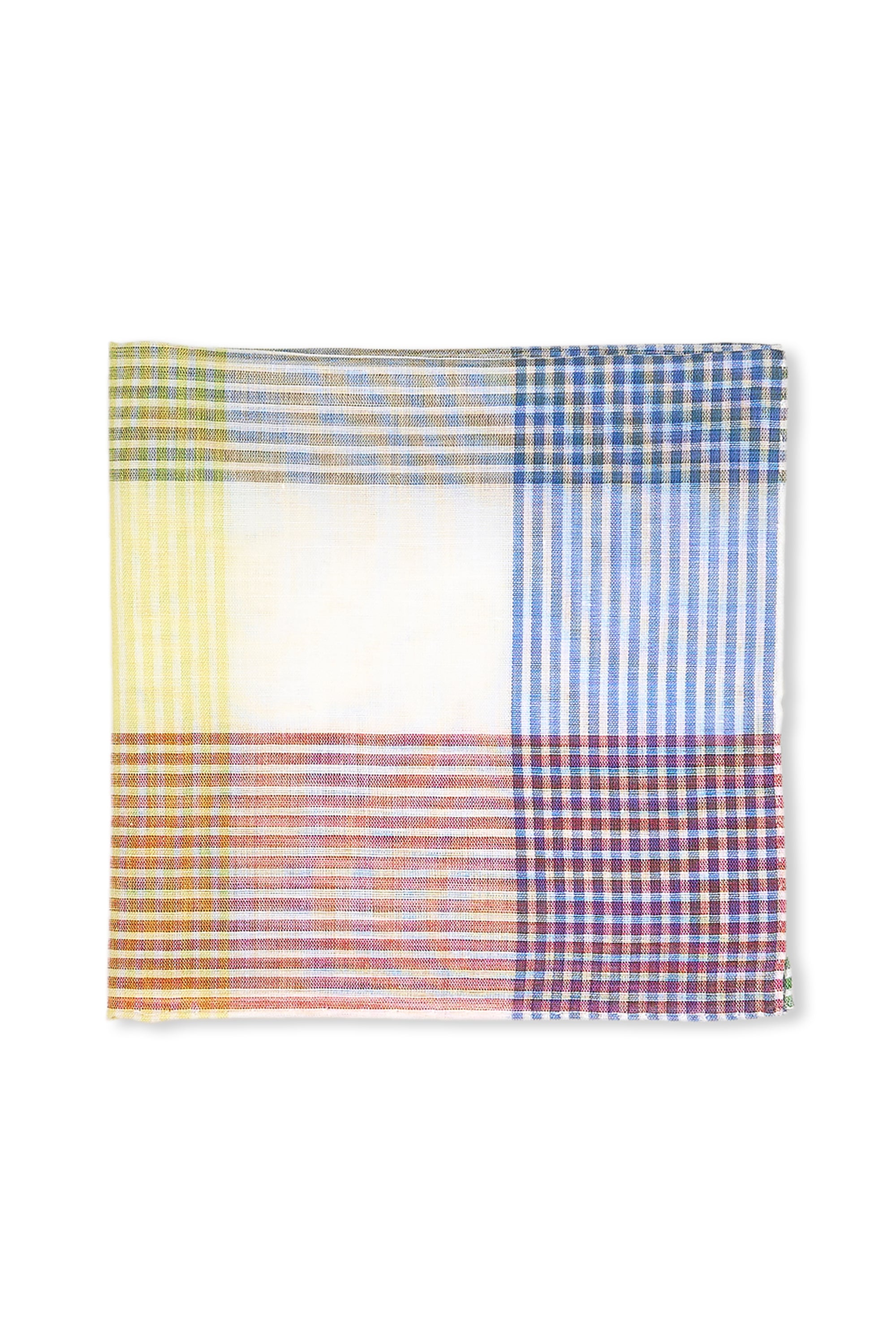 Simonnot Godard Baltimore Blue Cotton Pocket Square