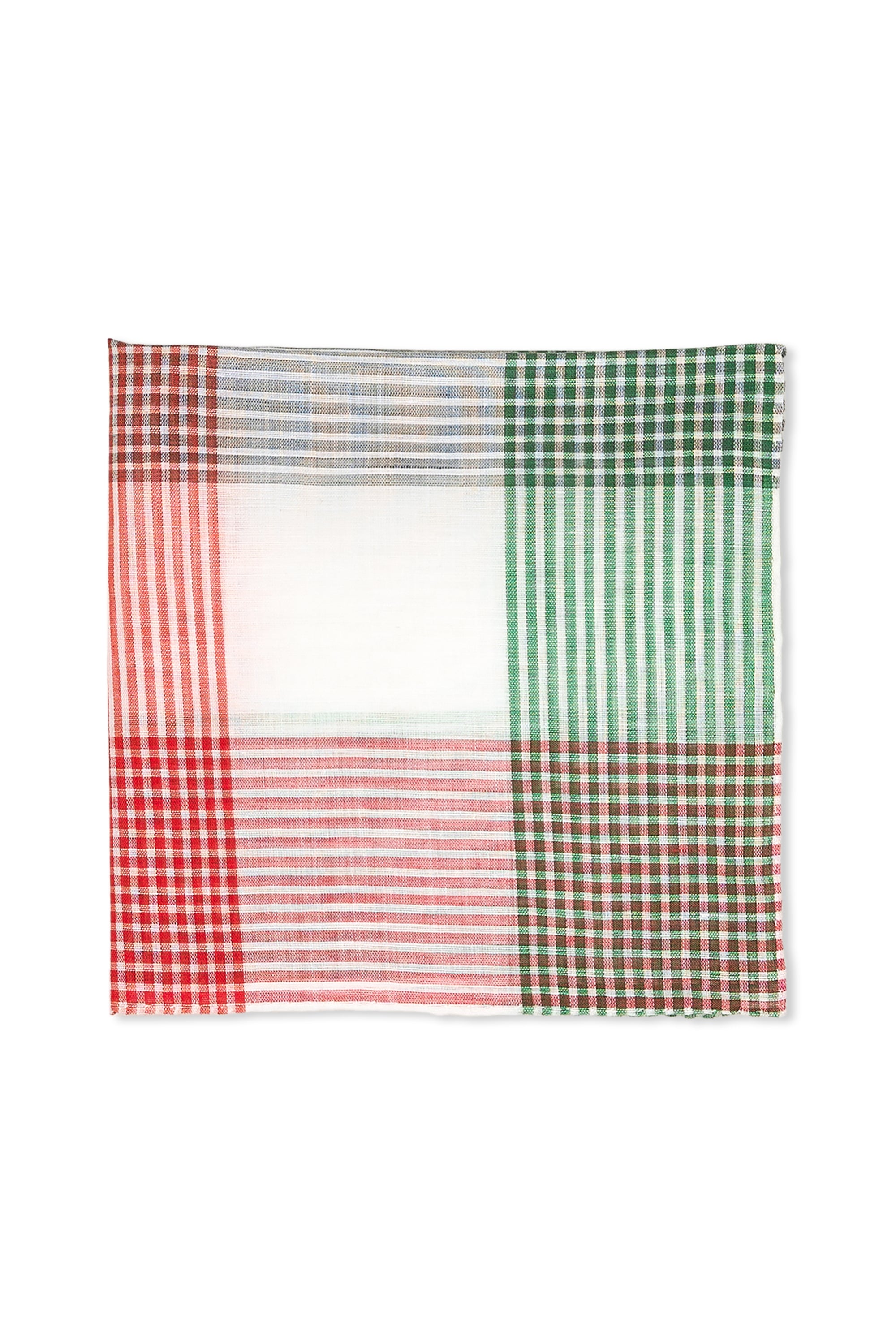 Simonnot Godard Baltimore Green Cotton Pocket Square