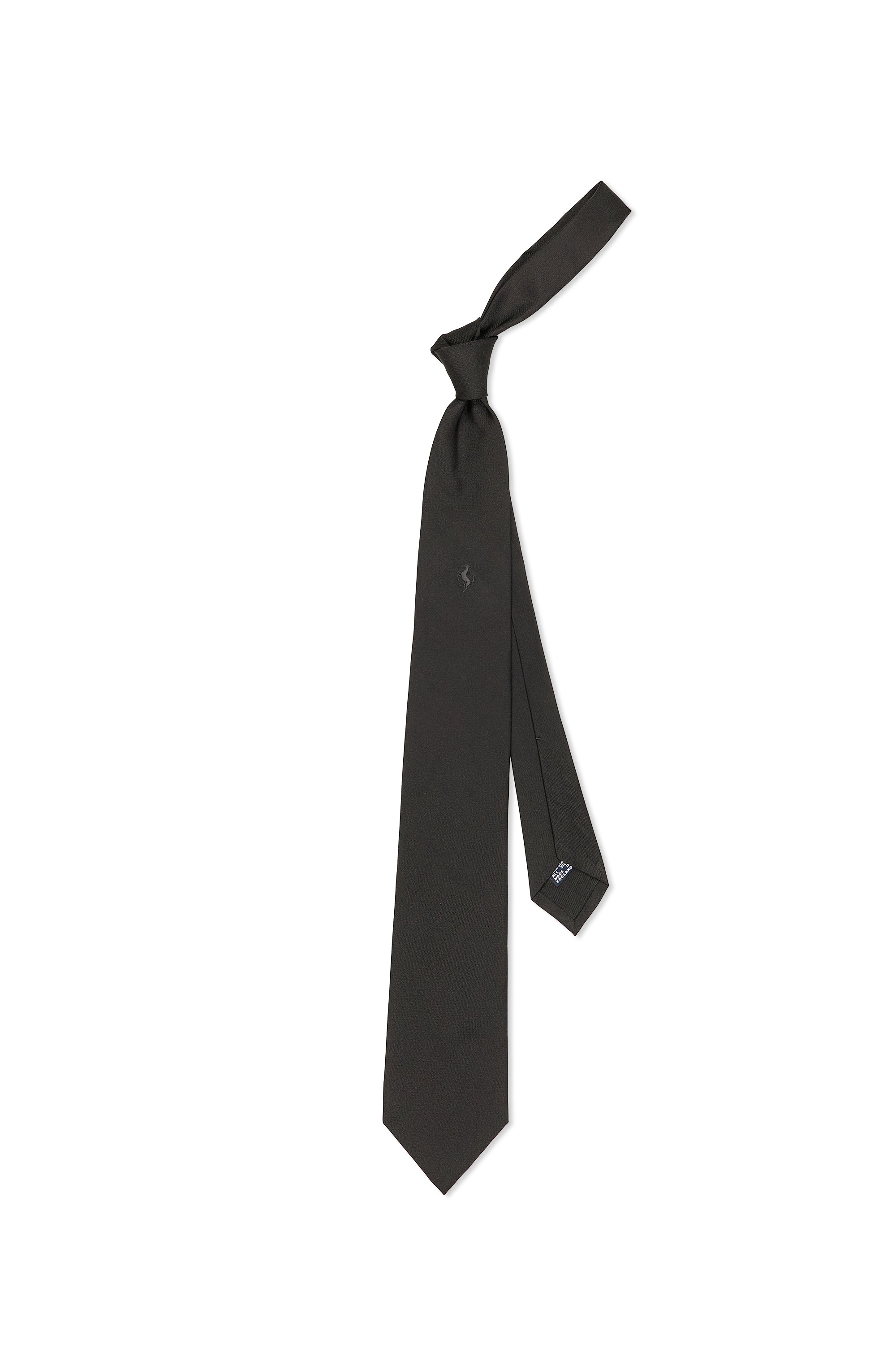 Drake's Black Horse Embroidery Silk Tie