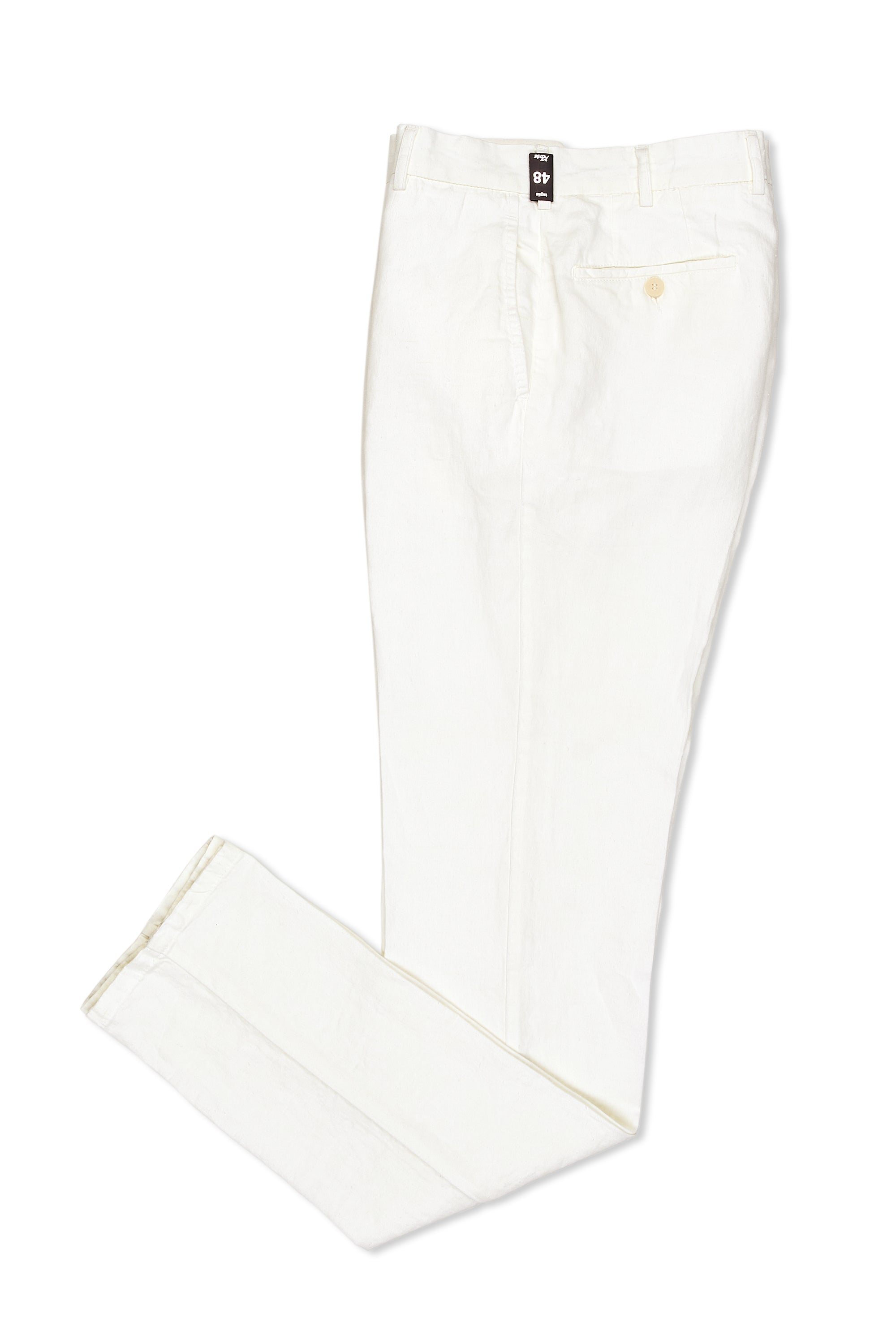 Rota White Linen Flat Front Trousers *sample*