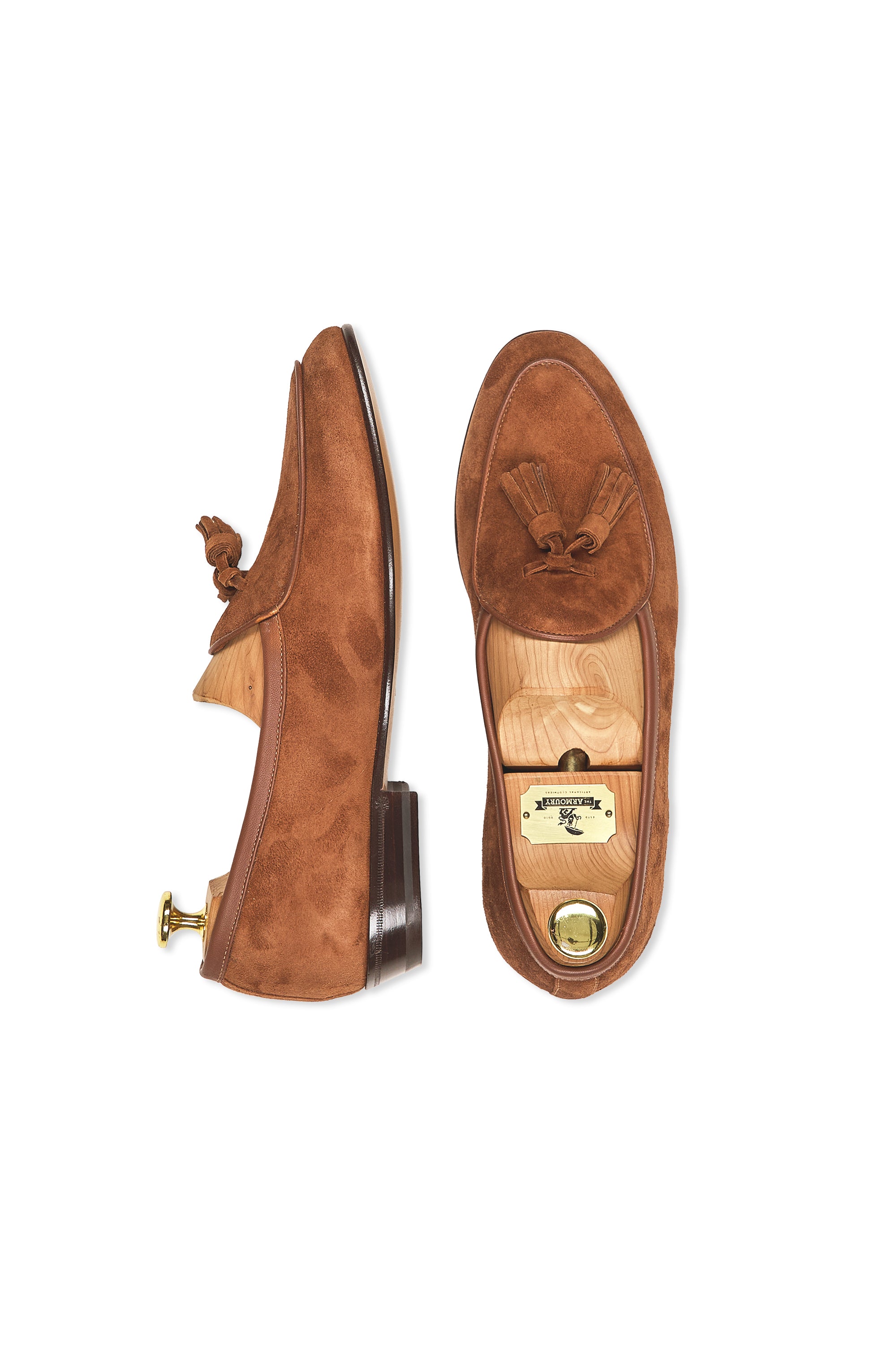 Baudoin & Lange Maple Suede Sagan Lamb Tassel Loafers