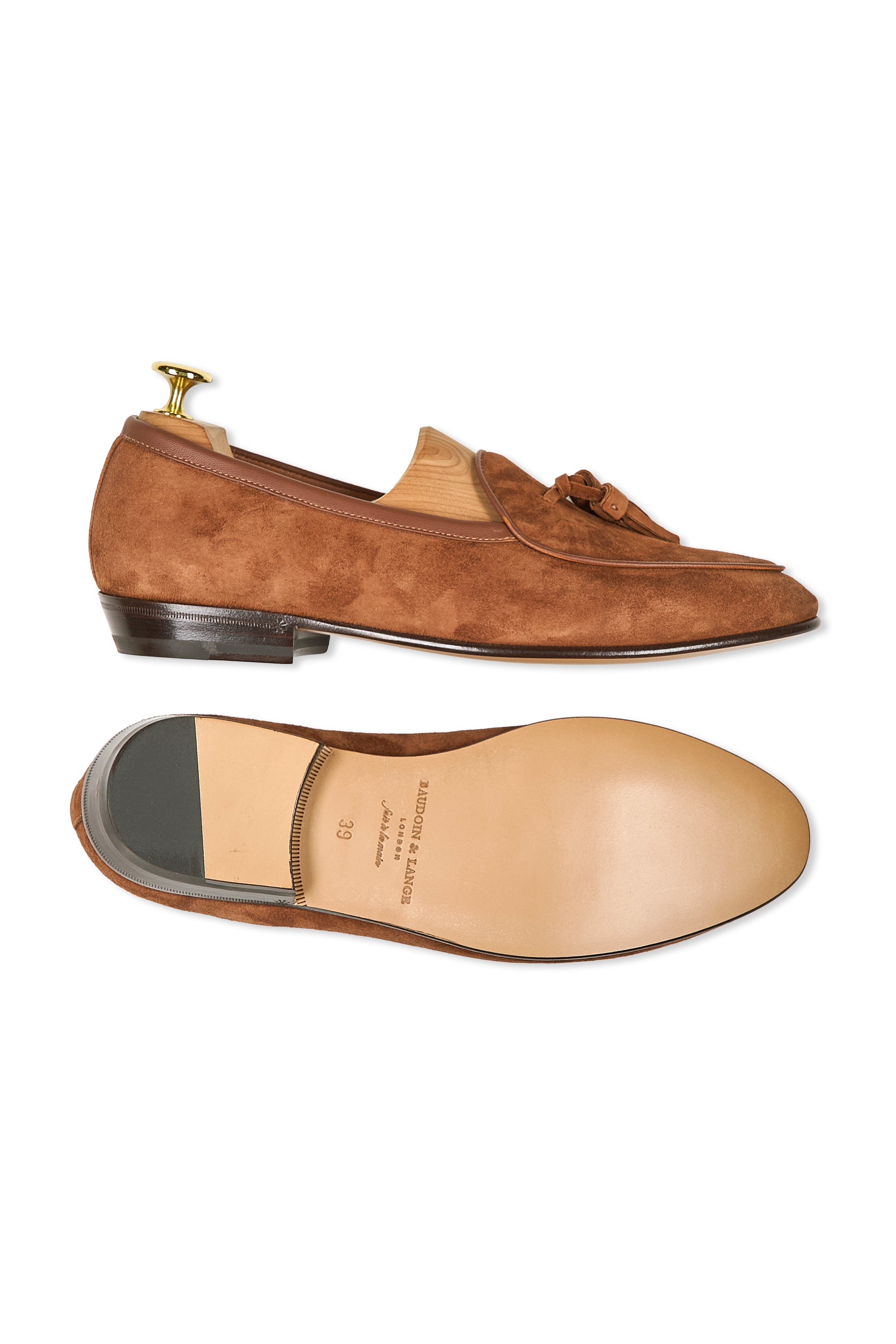 Baudoin & Lange Maple Suede Sagan Lamb Tassel Loafers