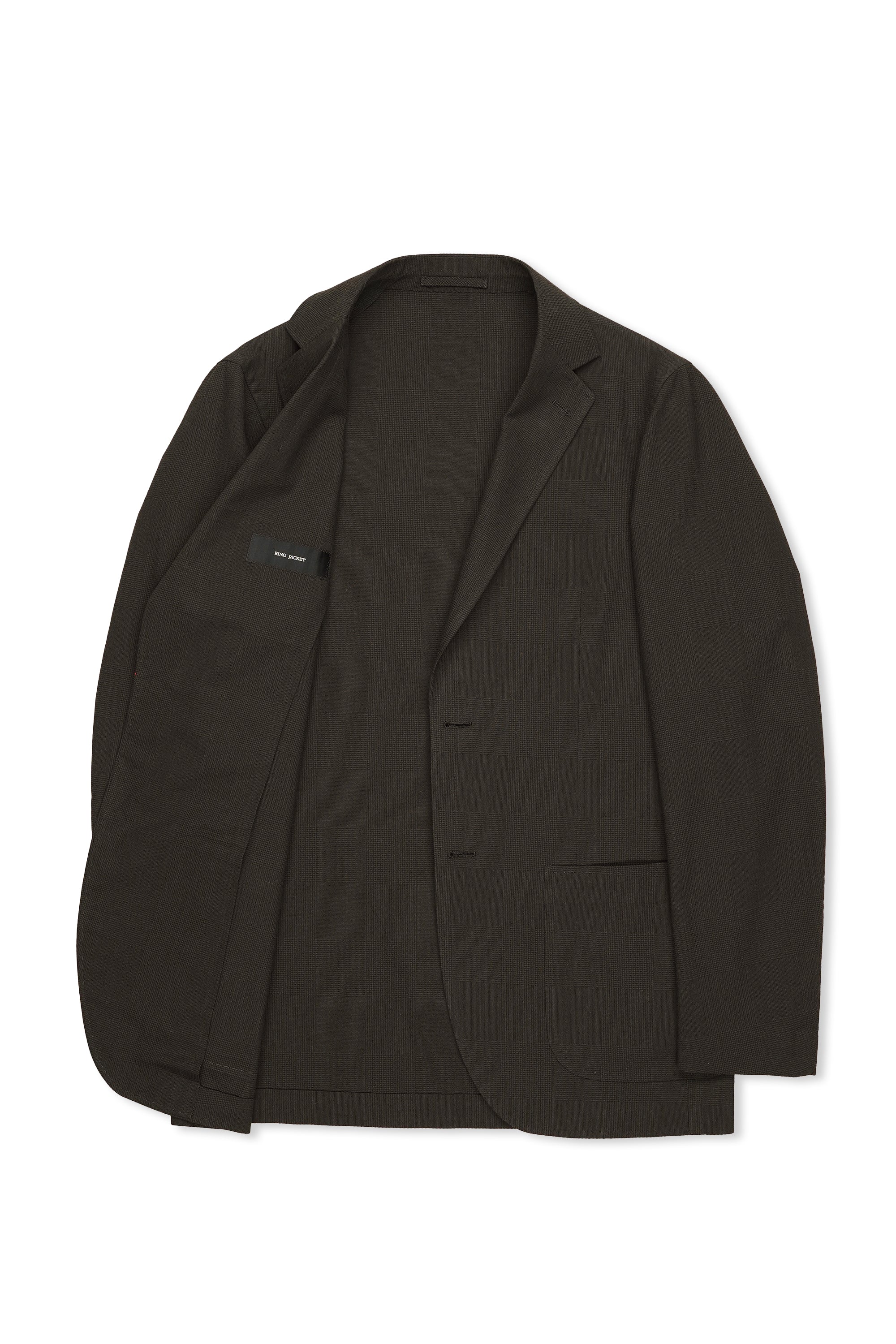 Ring Jacket Model 298 Dark Brown Prince of Wales Check Cotton/Wool Sport Coat