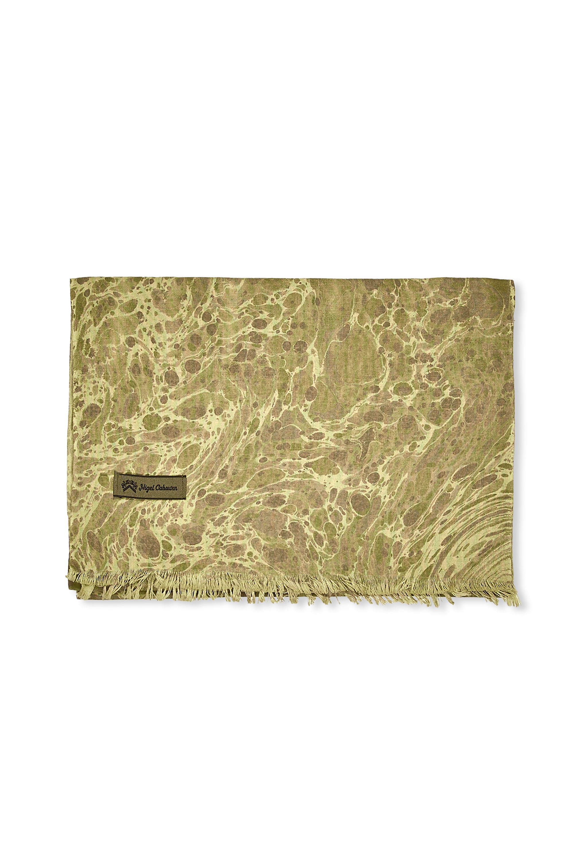 Nigel Cabourn Green Tenugui Cotton-Hemp Scarf