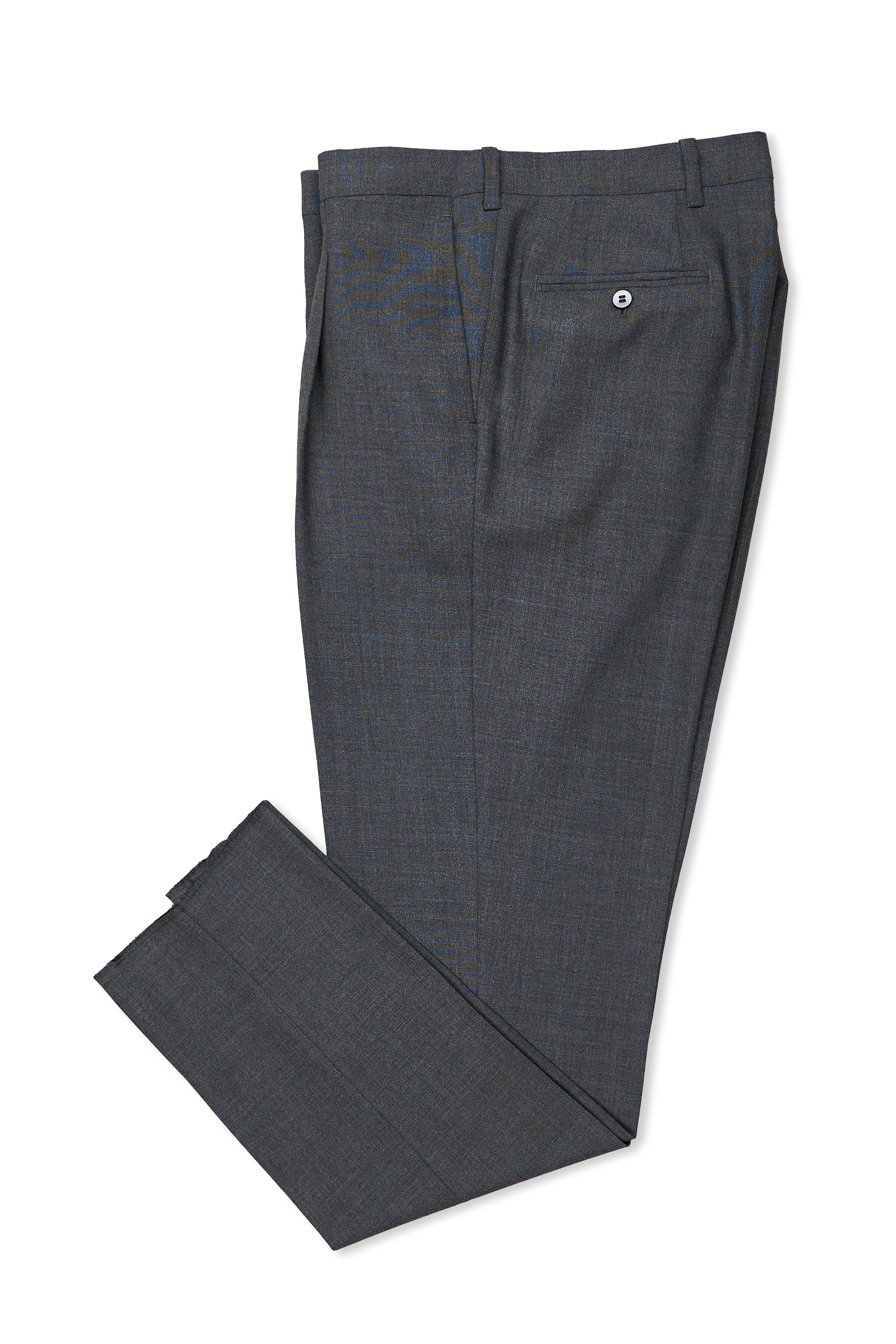 Orazio Luciano Grey Wool Single Pleat Trousers Bespoke