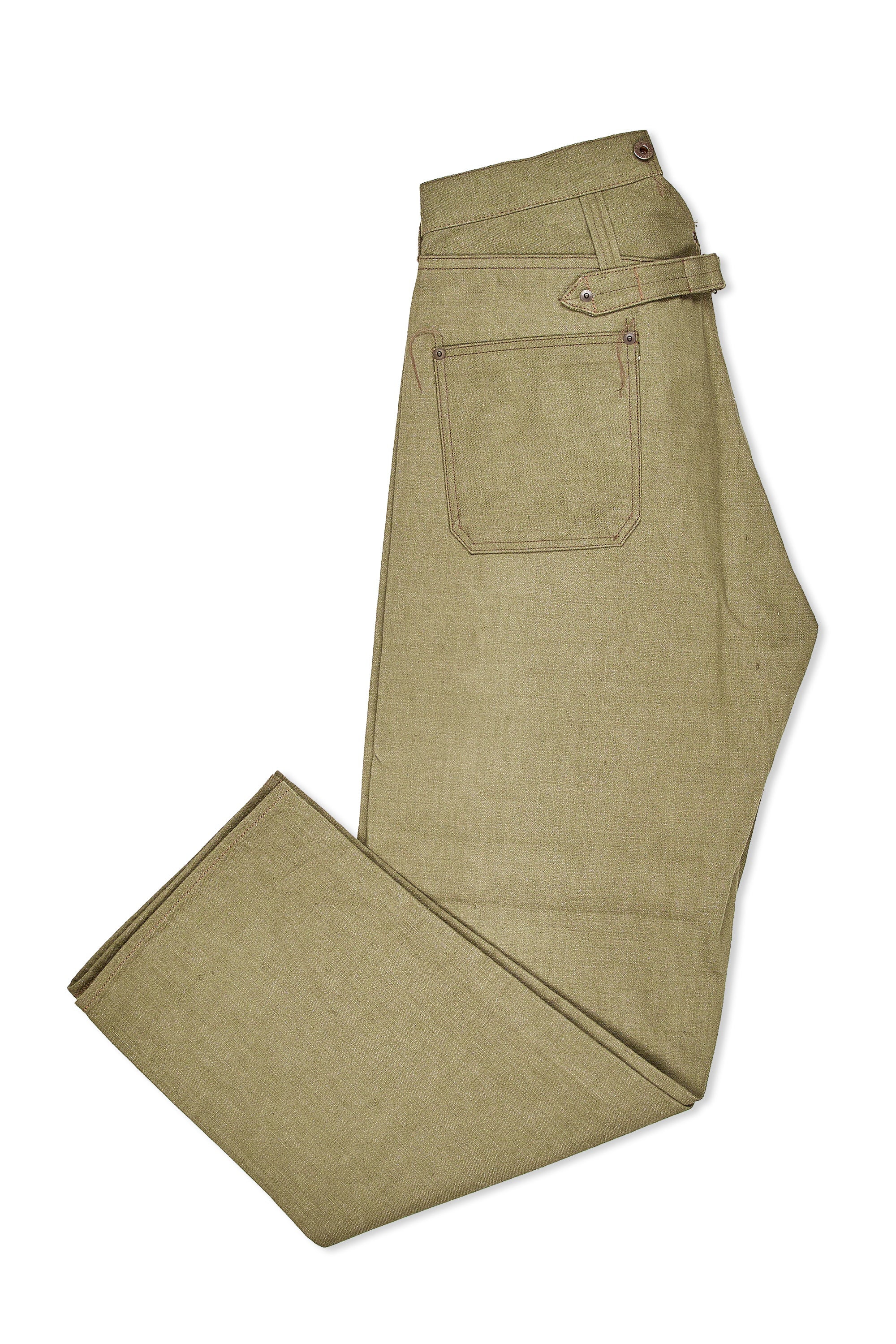 Nigel Cabourn Green Denim Railman Pant