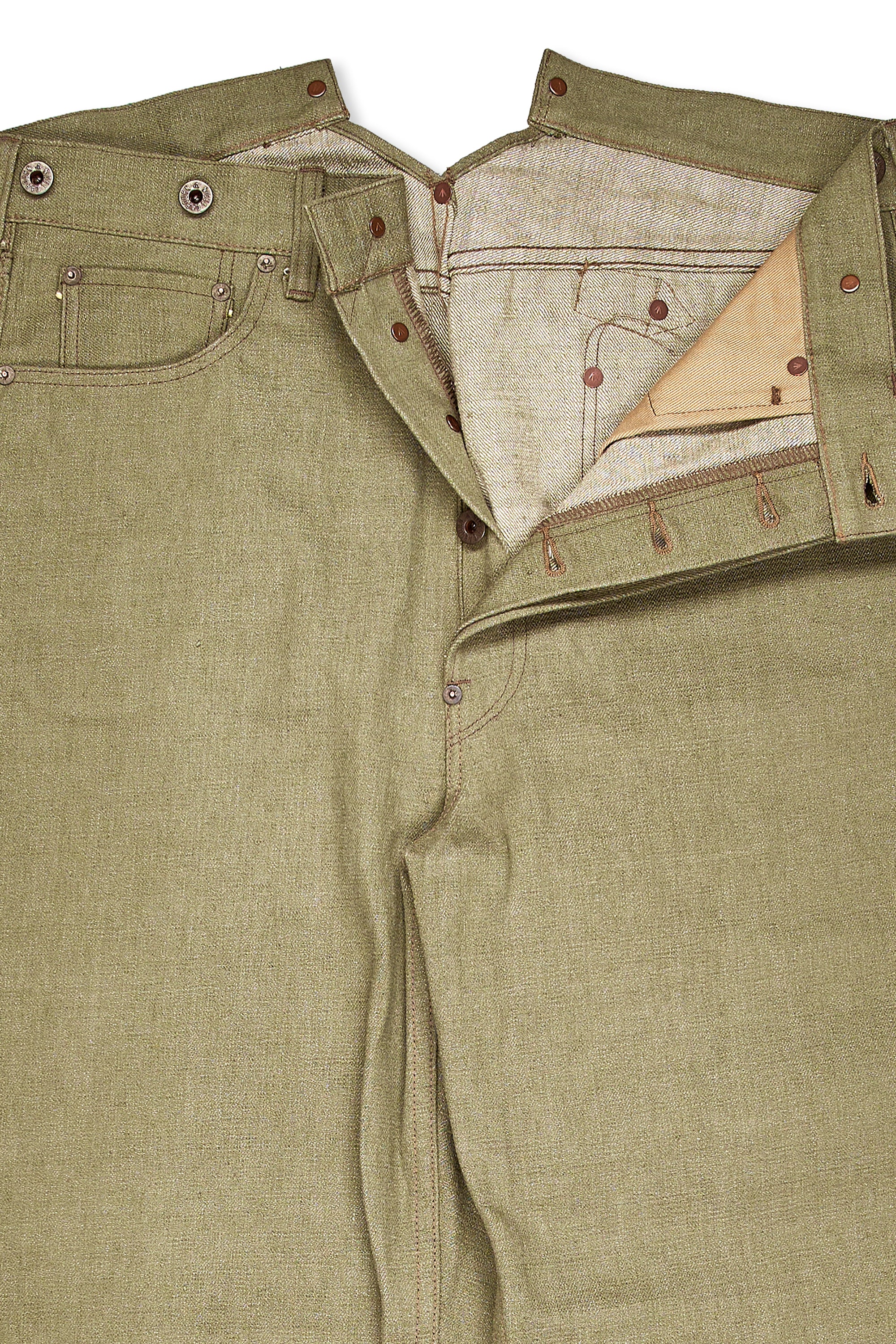 Nigel Cabourn Green Denim Railman Pant