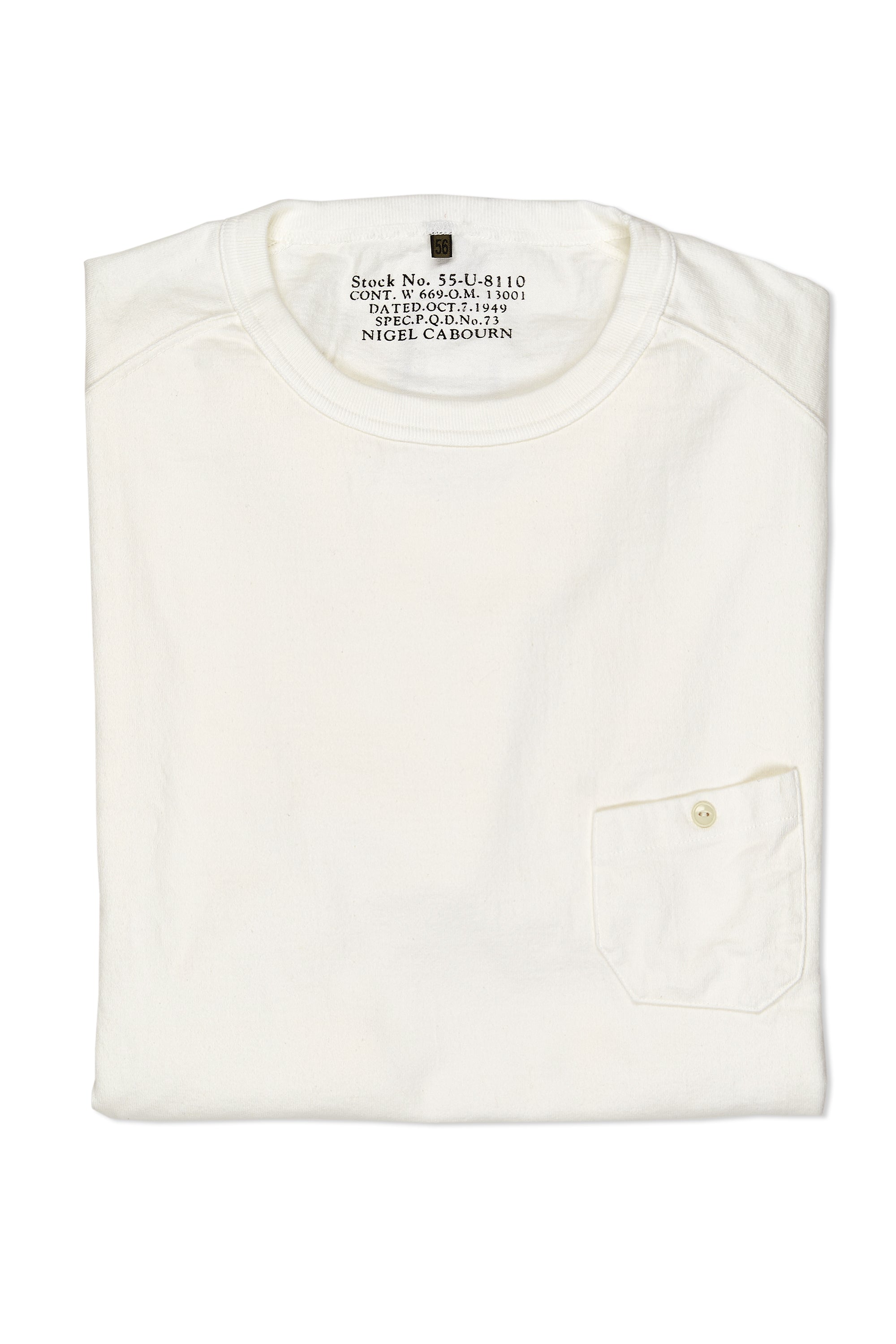 Nigel Cabourn Off White 9.5oz Basic T-shirt