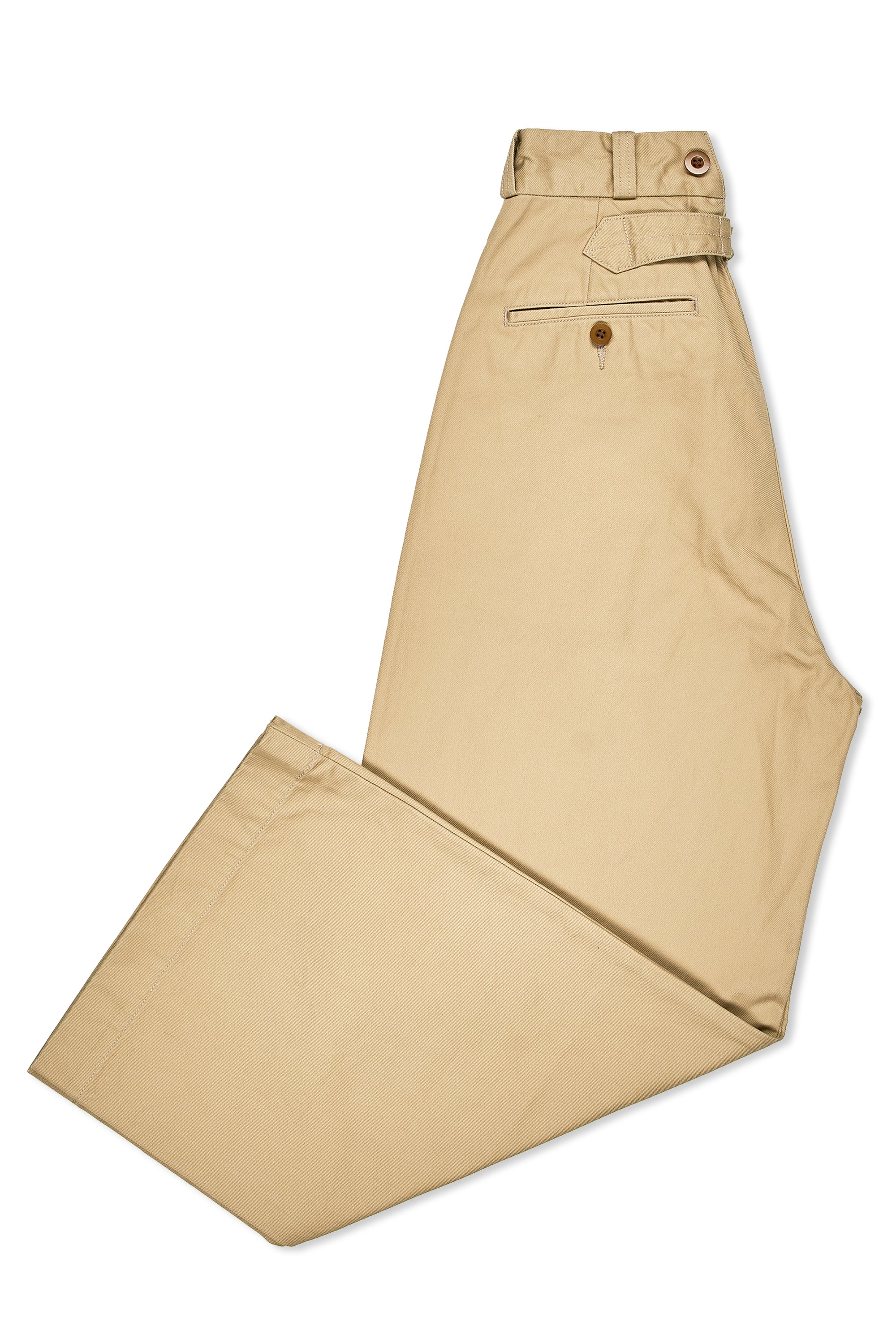 Nigel Cabourn Ladies Beige Classic Wide Chino Pants