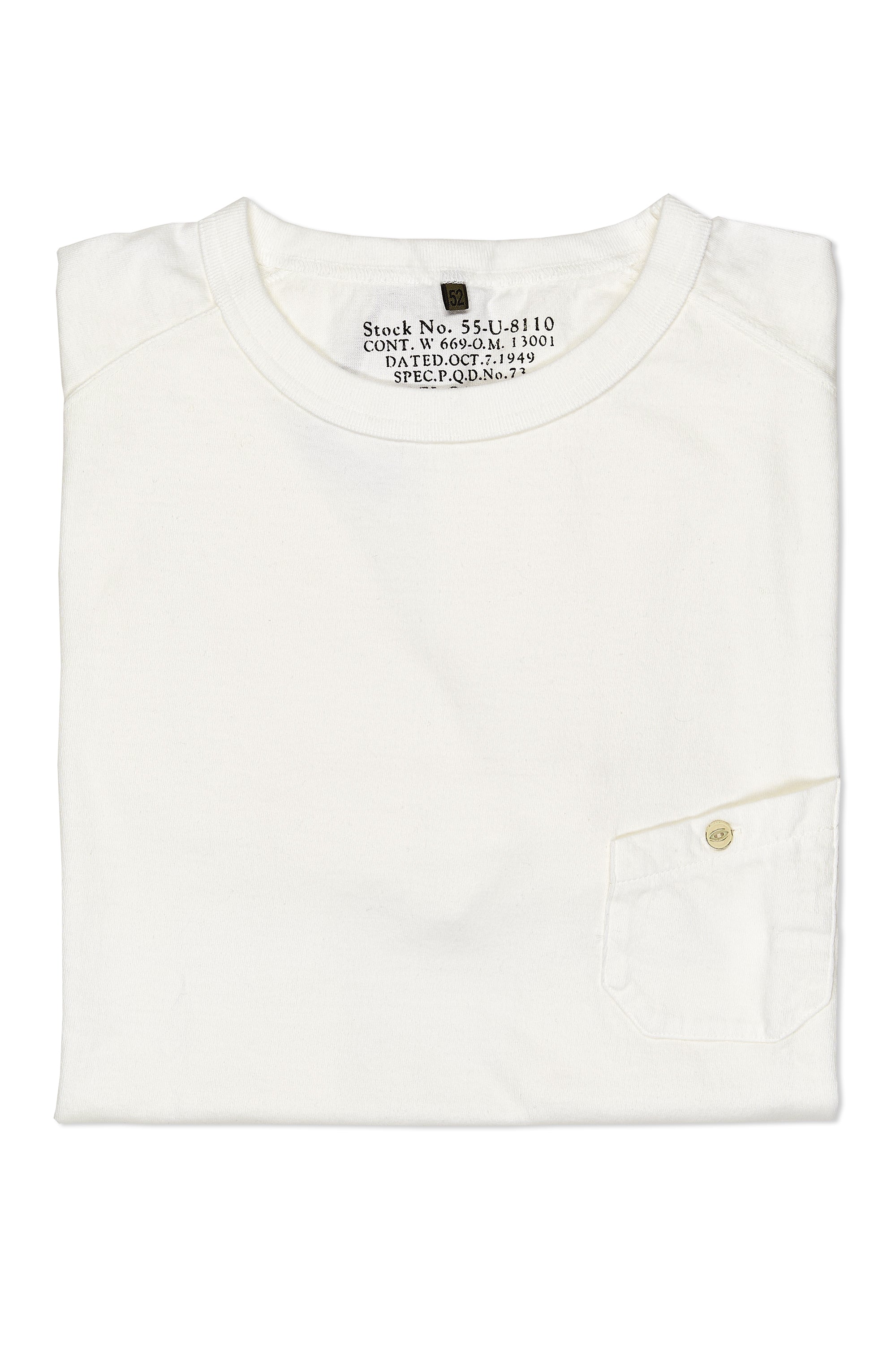 Nigel Cabourn Off White 5.6oz Basic Cotton T-shirt
