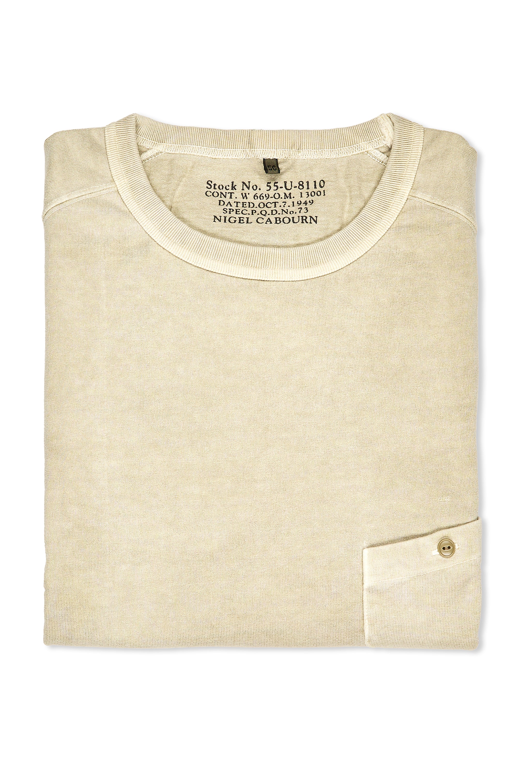 Nigel Cabourn Sand 9.5oz Basic Pigment T-shirt