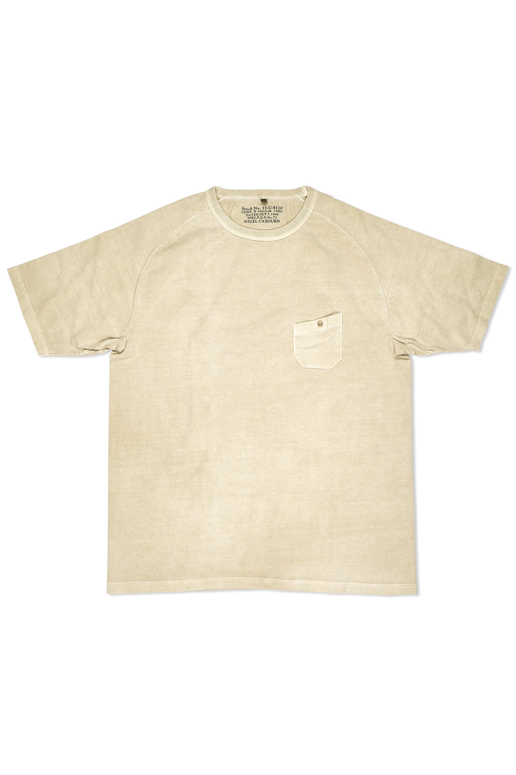 Nigel Cabourn Sand 9.5oz Basic Pigment T-shirt