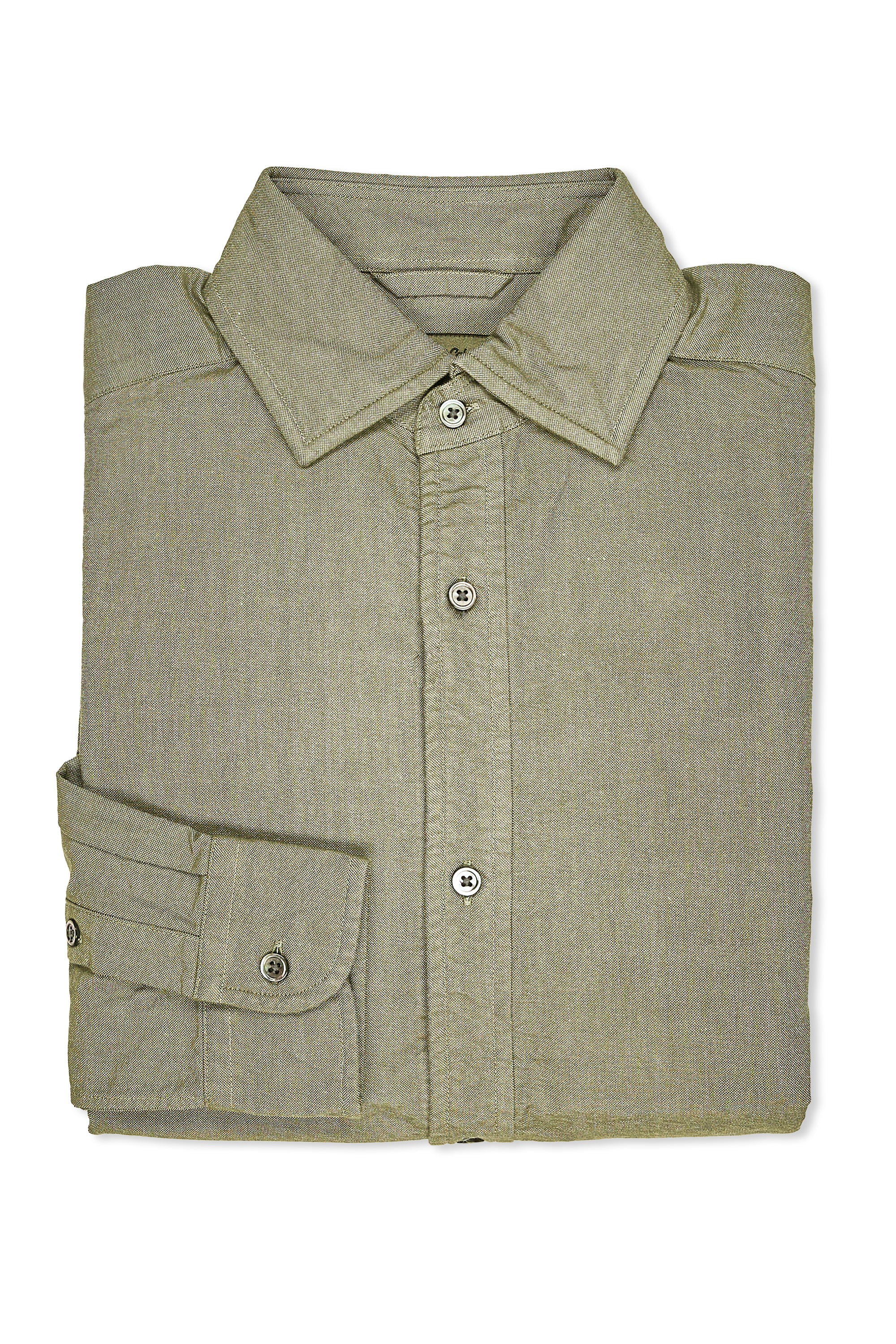 Nigel Cabourn Green Cotton British Officers Shirt