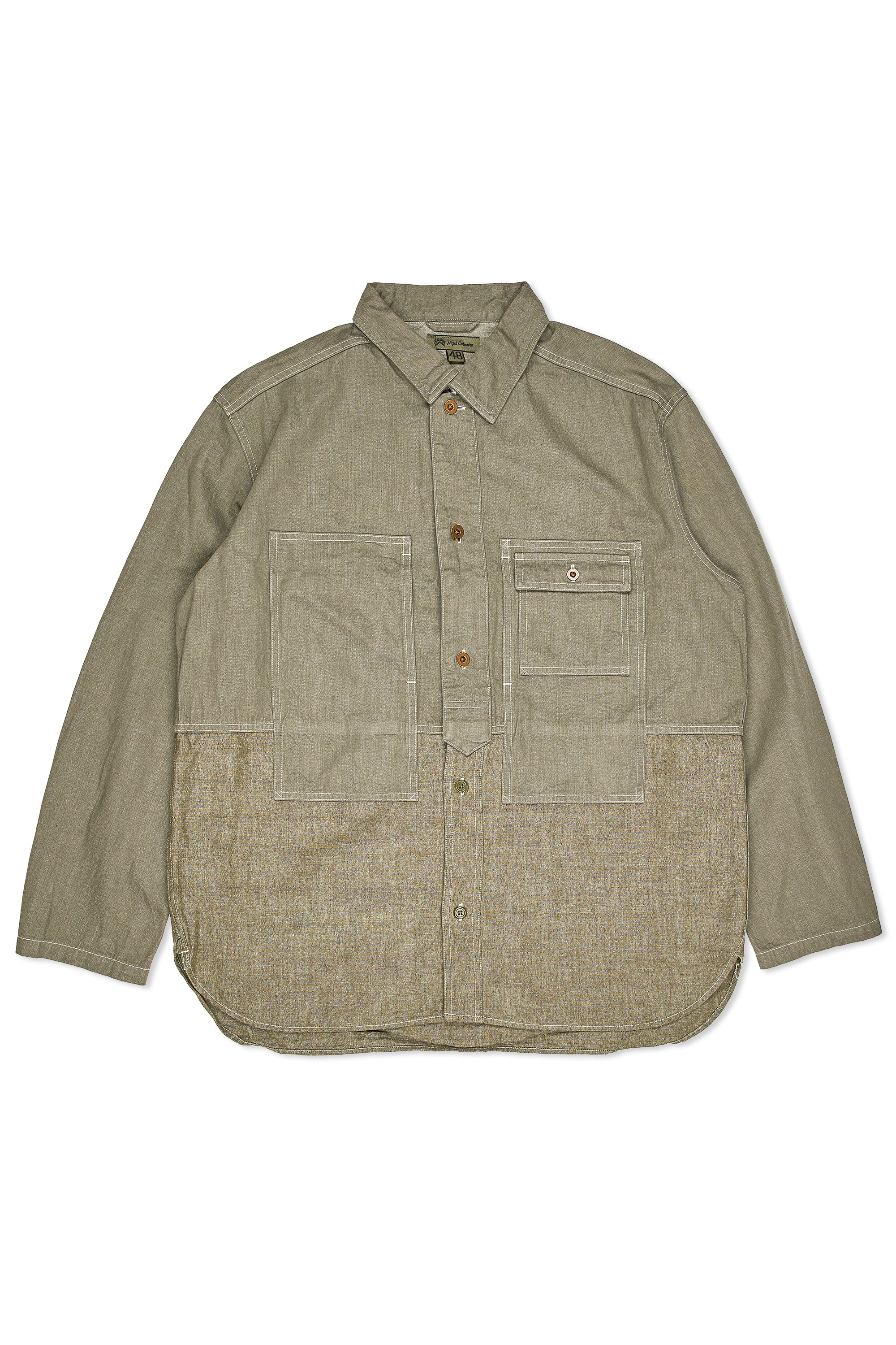 Nigel Cabourn Green Utility T2 10oz Denim Shirt