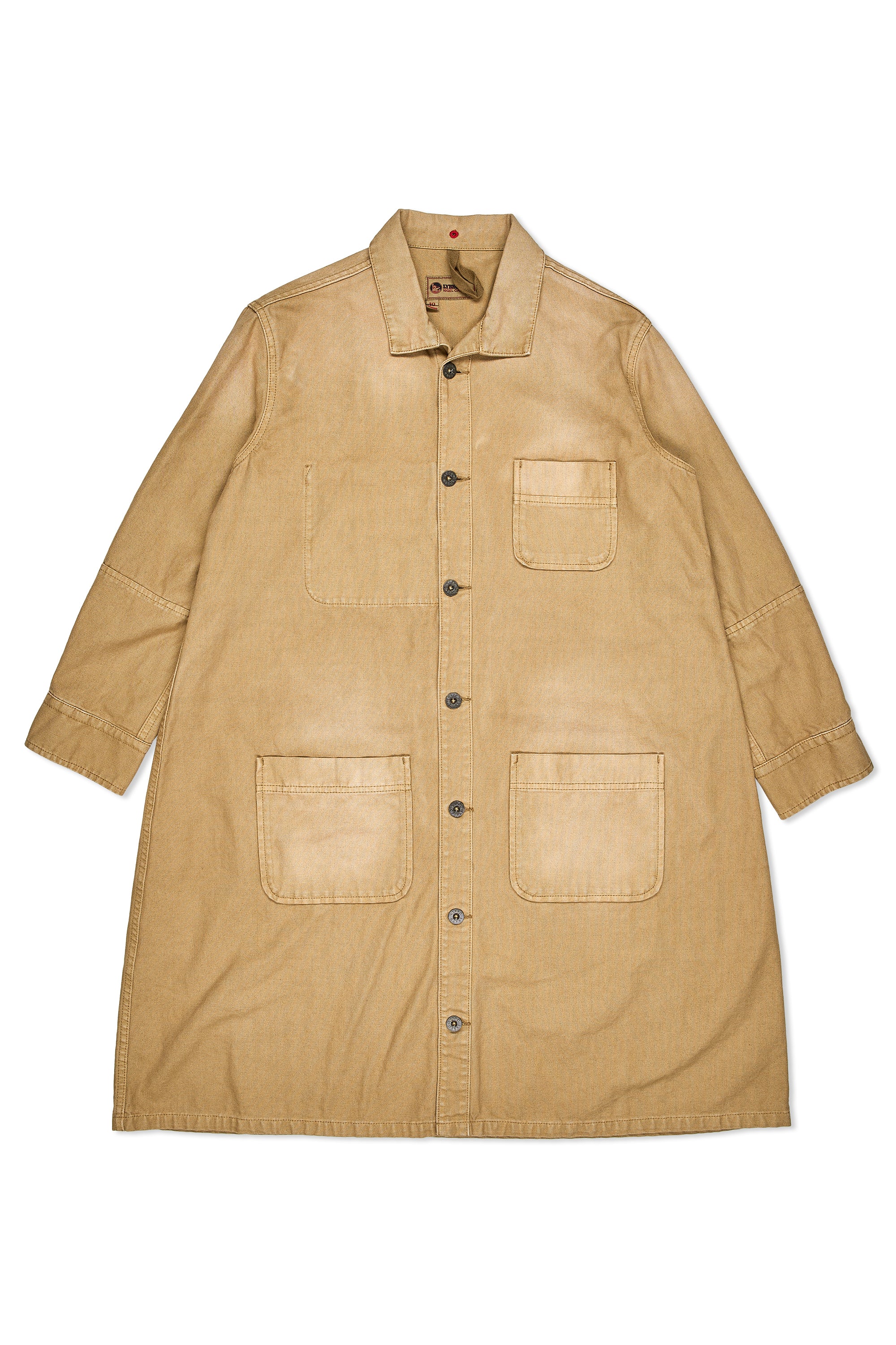 Nigel Cabourn Ladies D-50 Beige Canvas Long Jacket