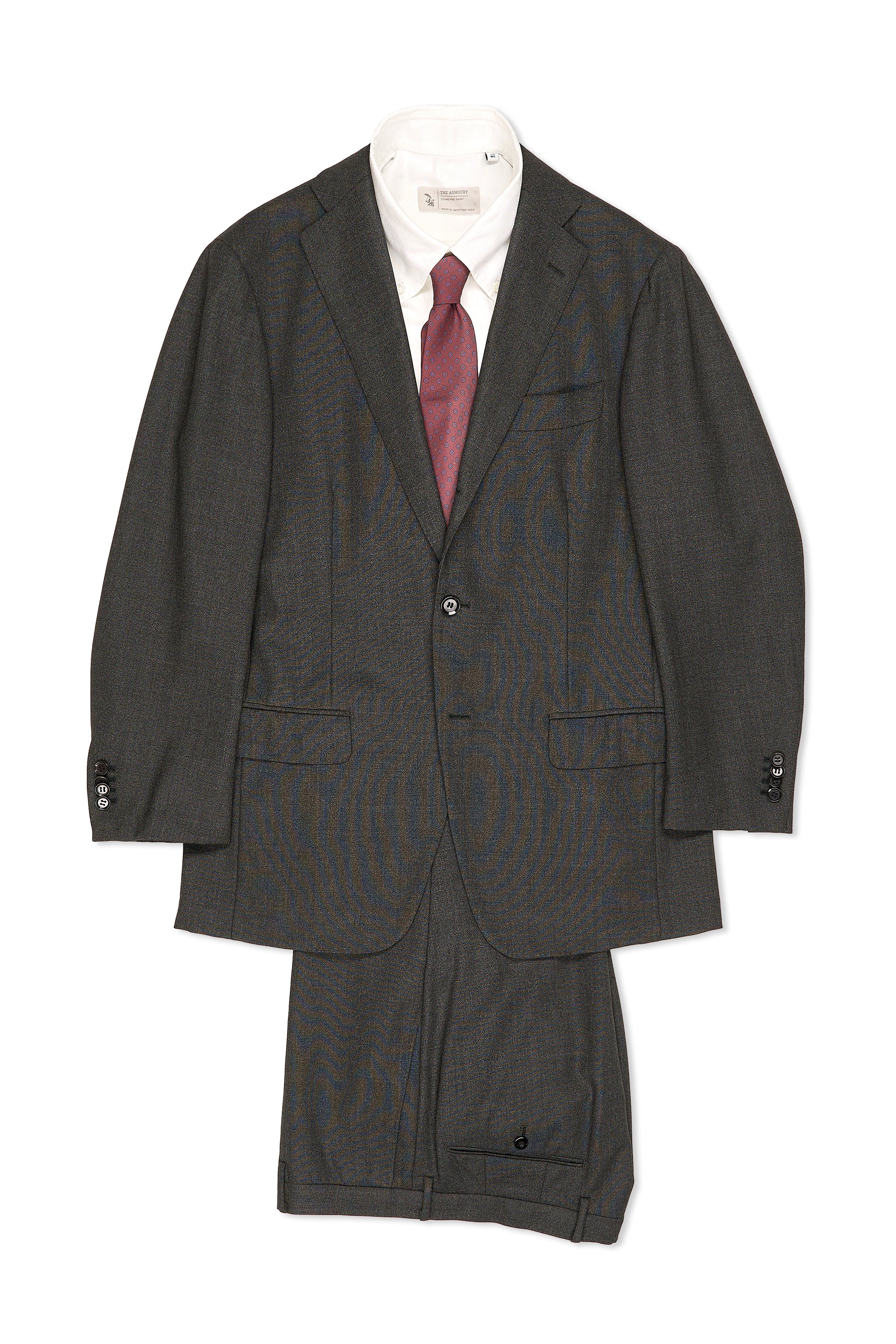 Ring Jacket Dark Grey Wool Suit