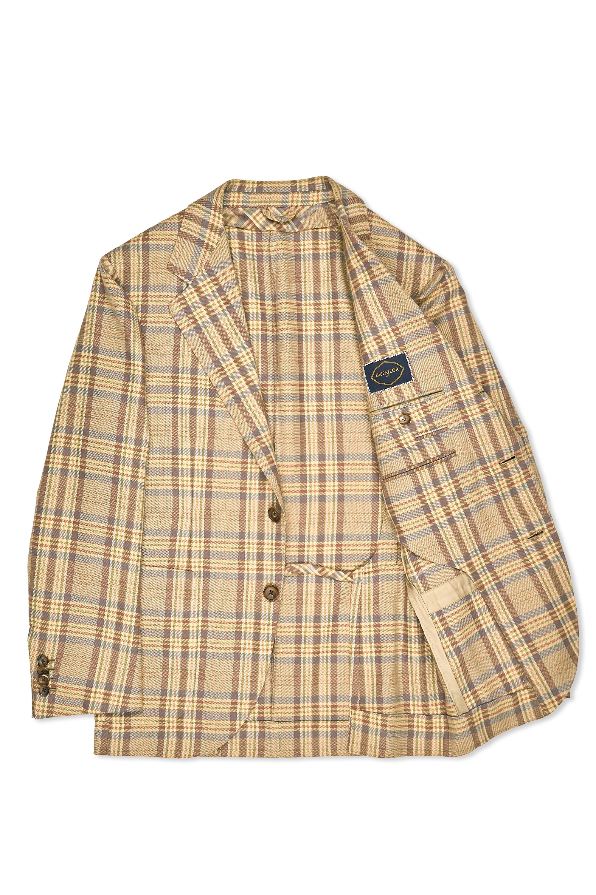B&Tailor Multicolor Check Vintage Wool Sport Coat MTM
