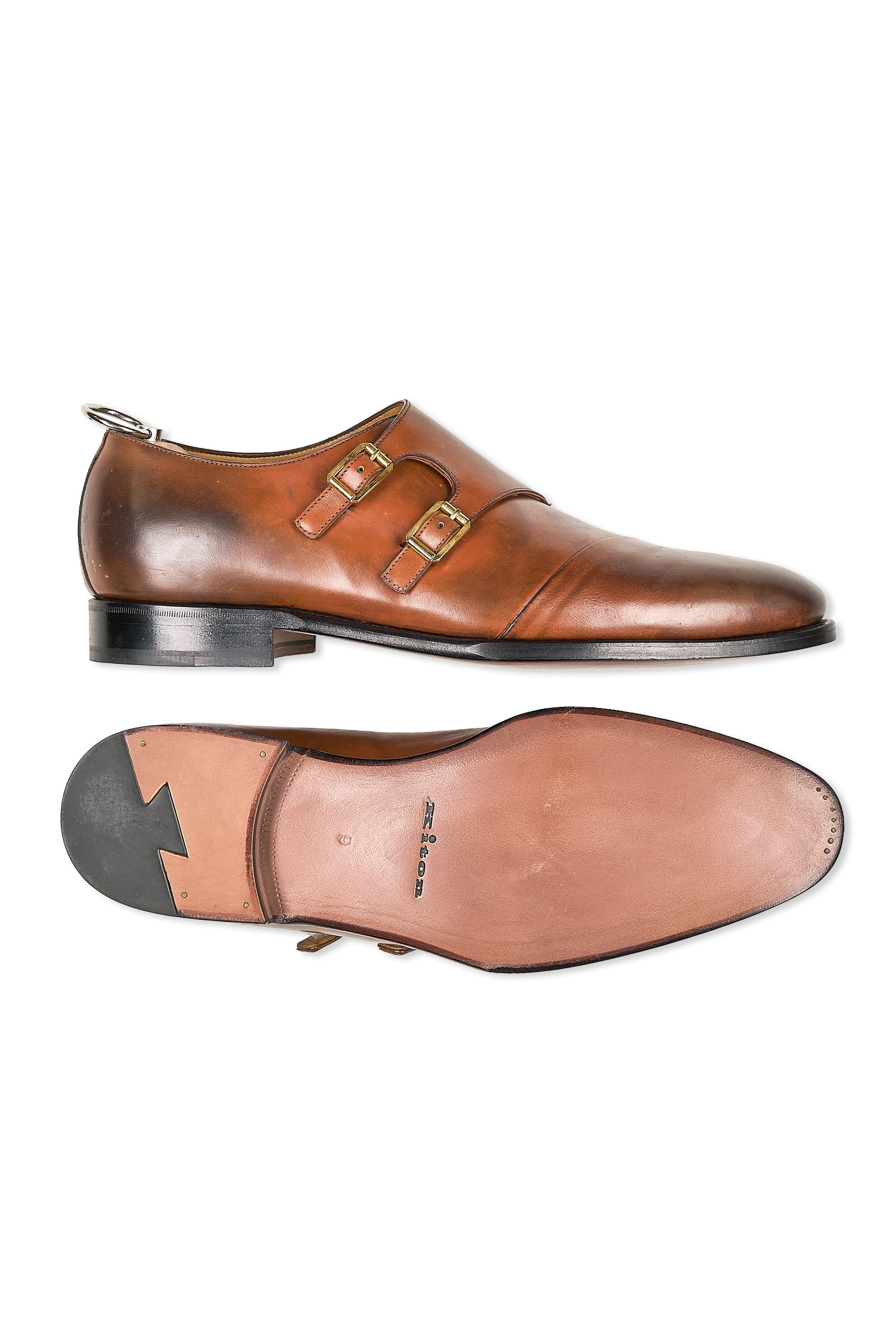 Kiton Brown Calf Double Monk Shoes
