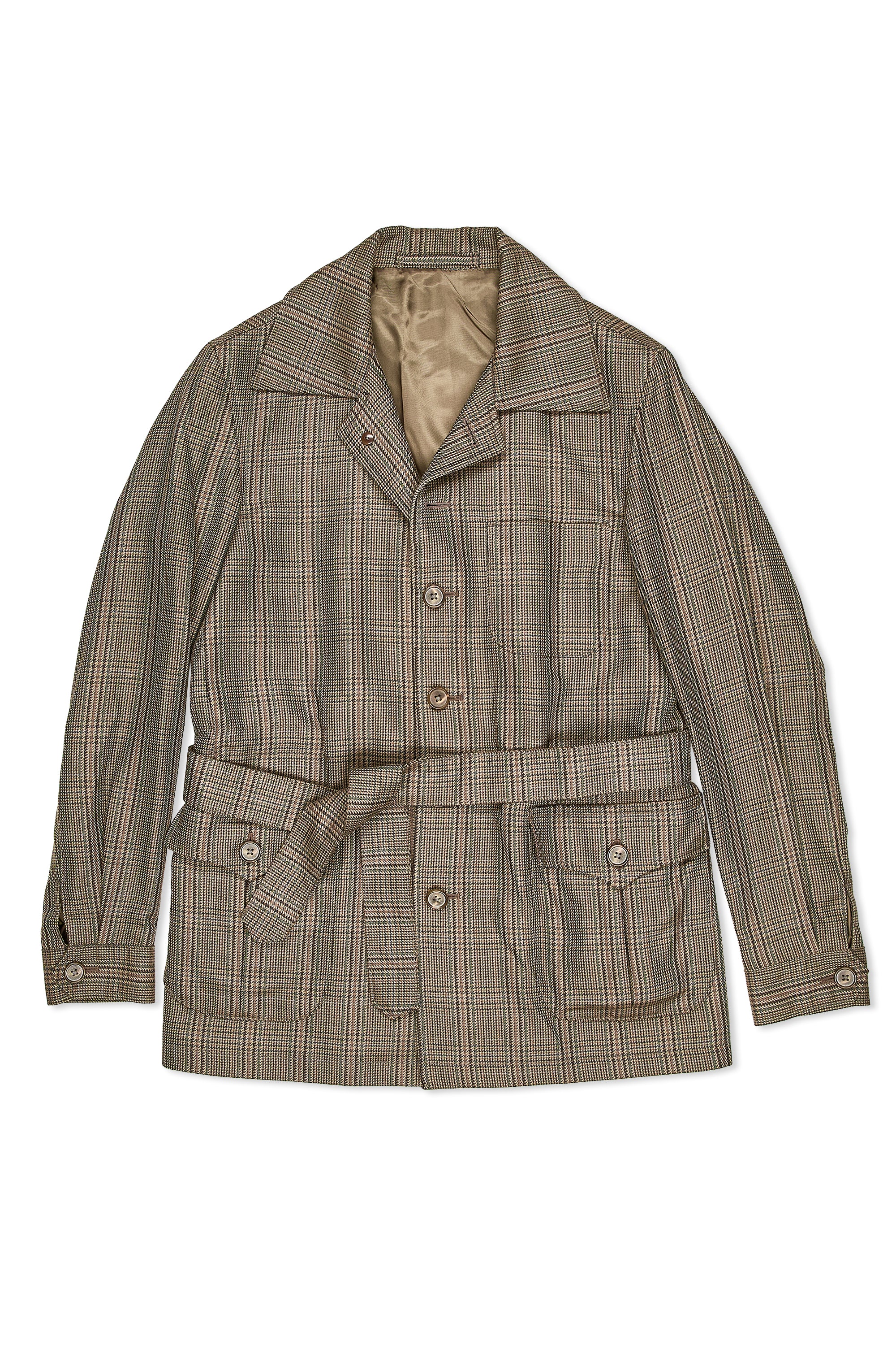 Craftsman Hong Kong Brown/Green/Black Check Wool Jacket MTM