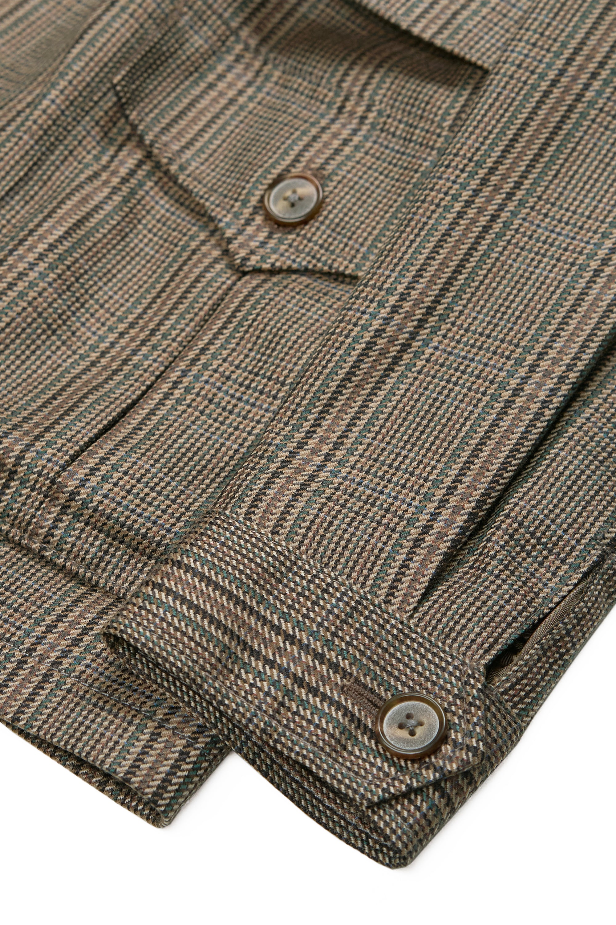 Craftsman Hong Kong Brown/Green/Black Check Wool Jacket MTM