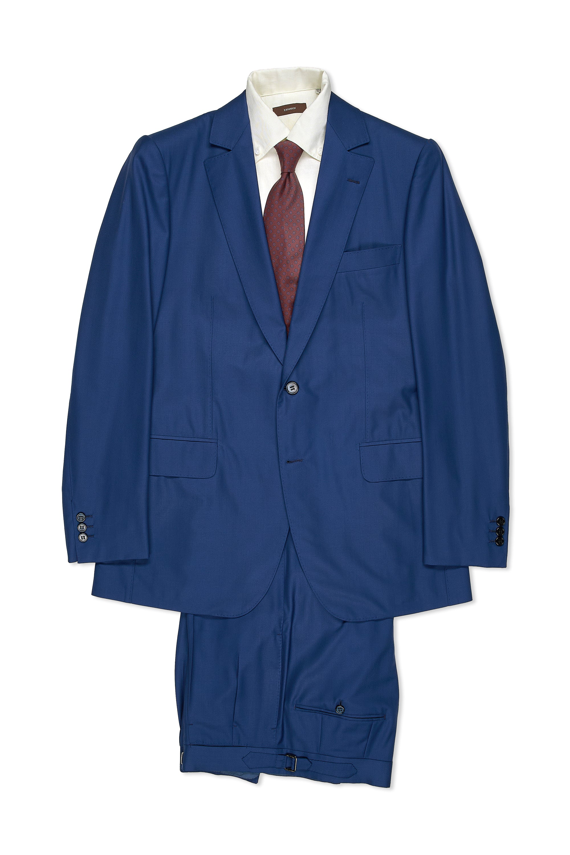 Camps De Luca Blue Wool Suit with Hermes Silk Scarf Lining Bespoke