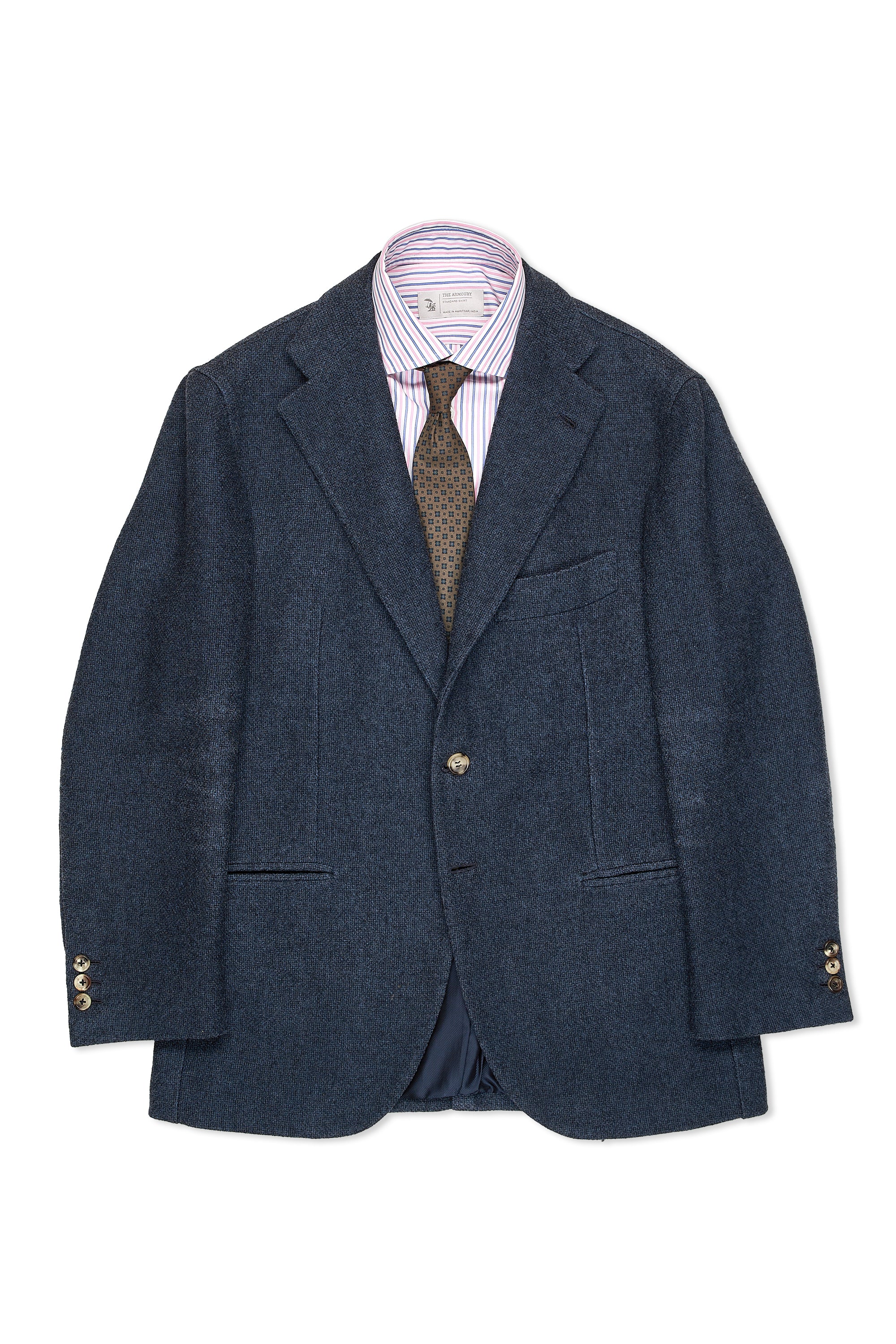 Orazio Luciano Blue Wool Tweed Sport Coat