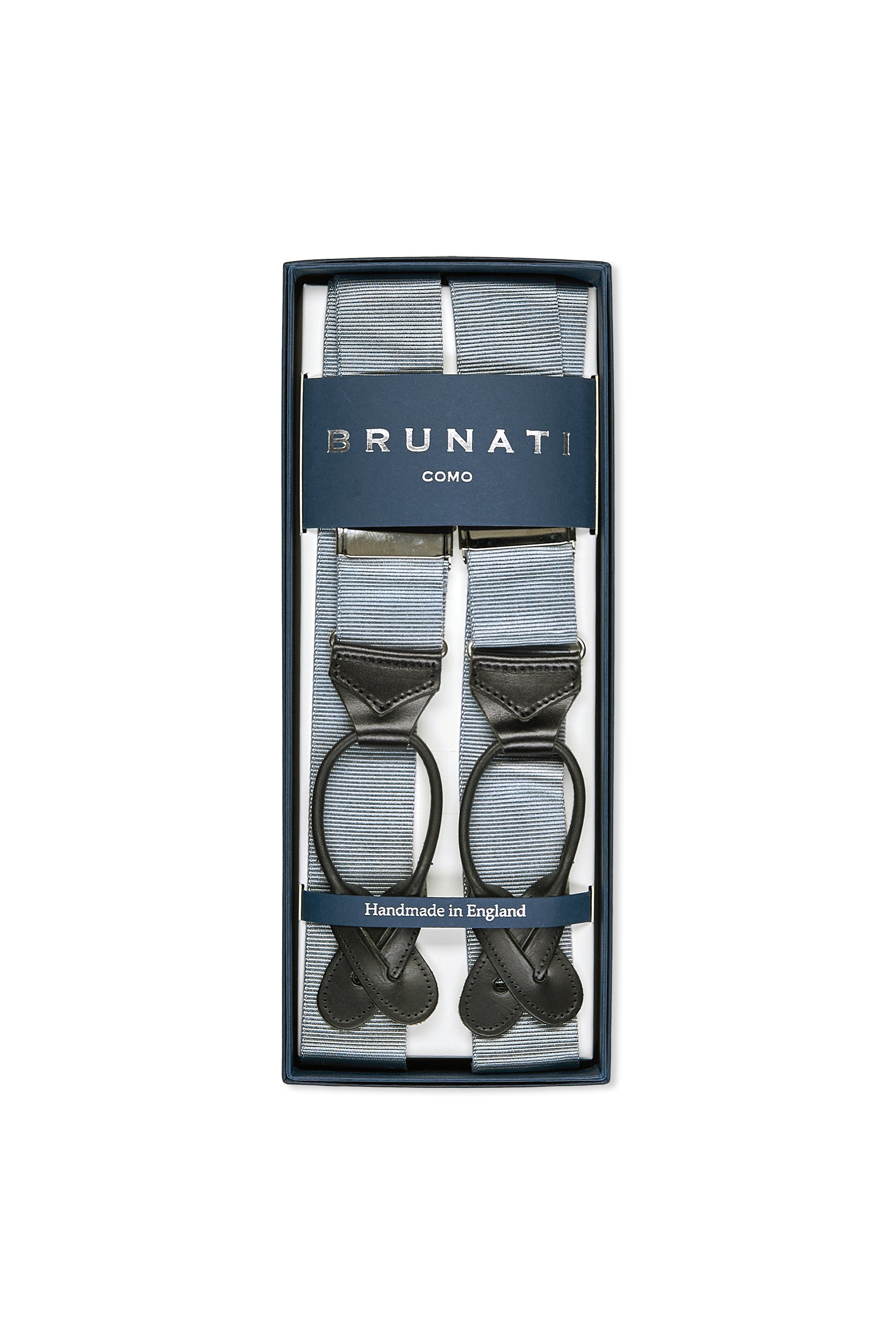 Brunati Como Blue-Grey Satin Braces