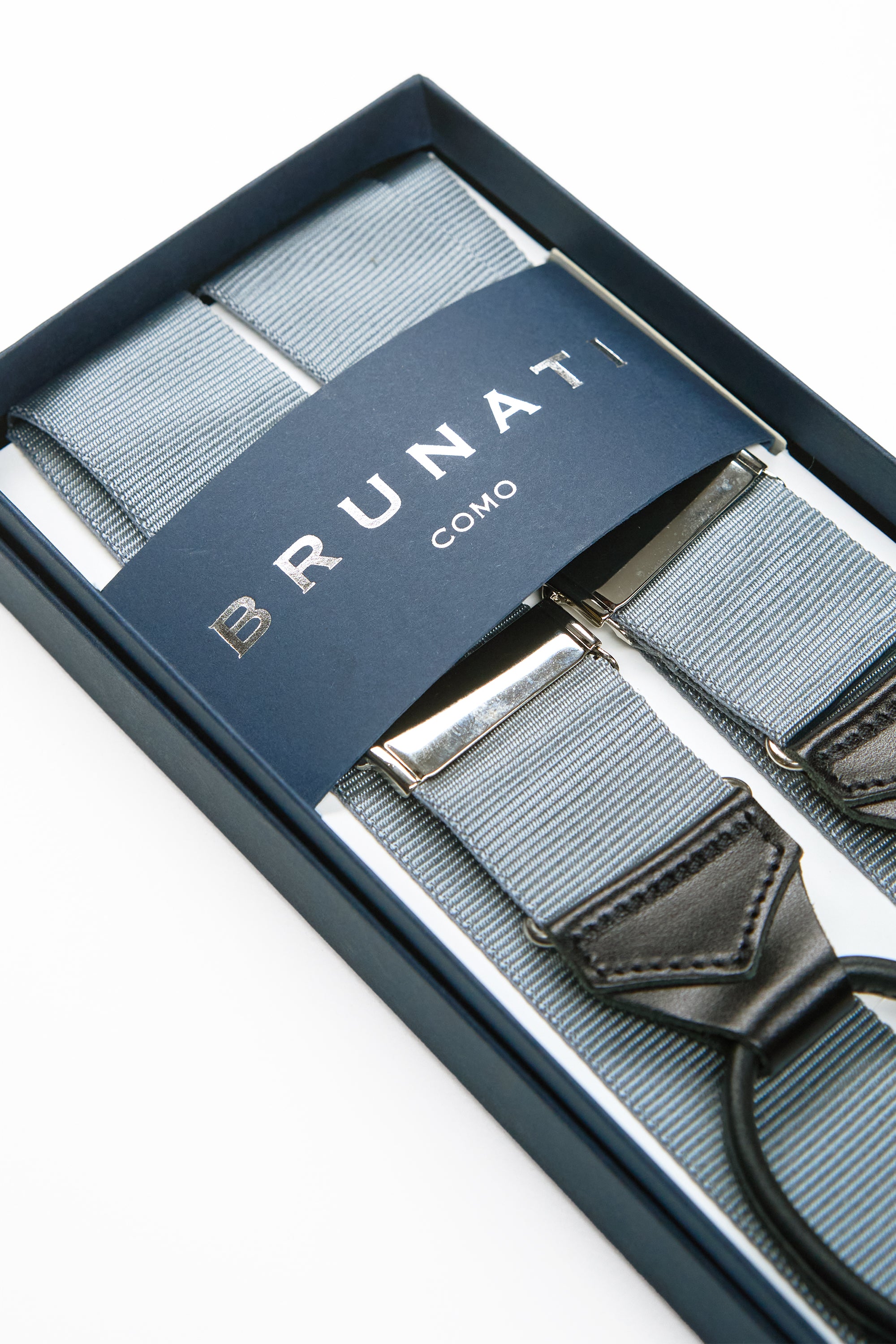 Brunati Como Blue-Grey Satin Braces