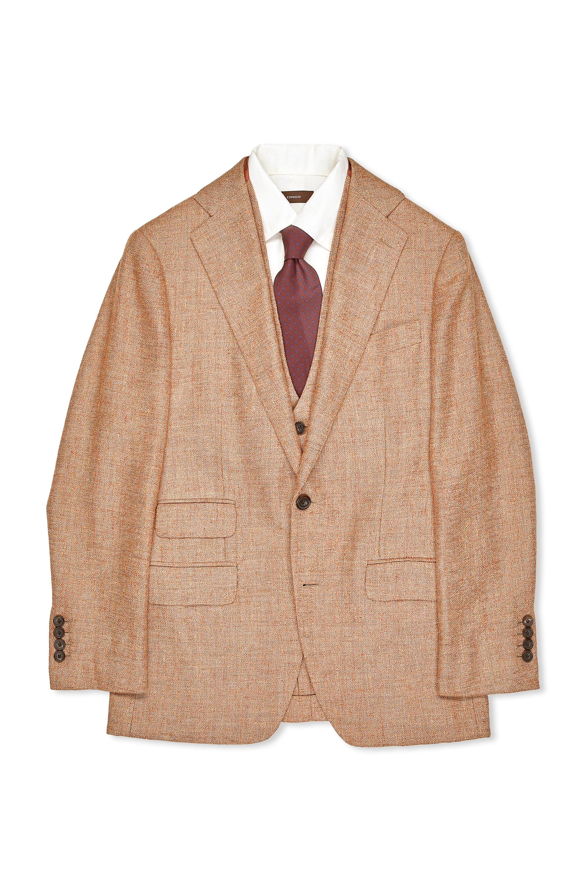 Thom Sweeney Salmon Linen Sport Coat with Waistcoat