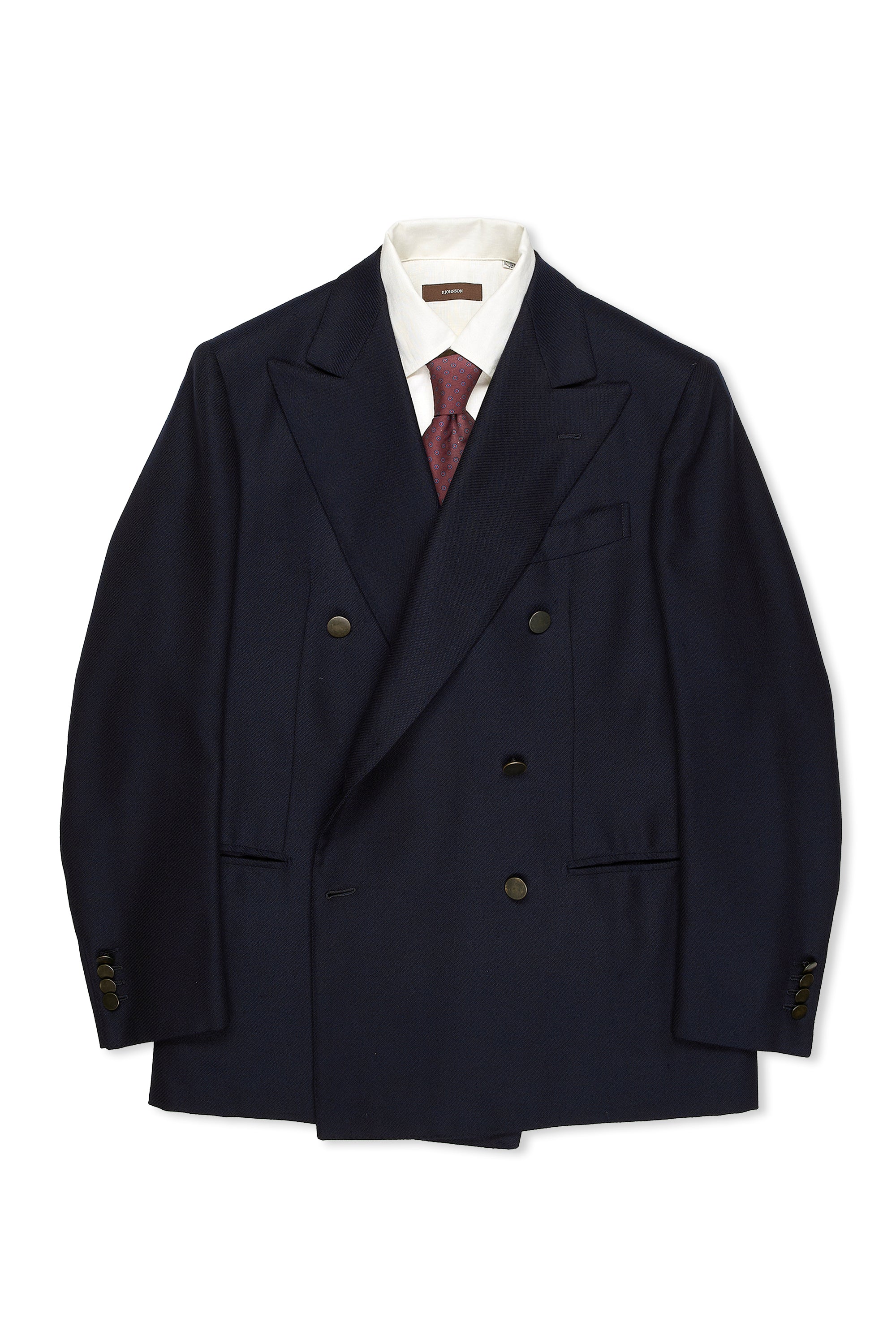 Musella Dembech Navy Twill Wool Double Breasted Sport Coat