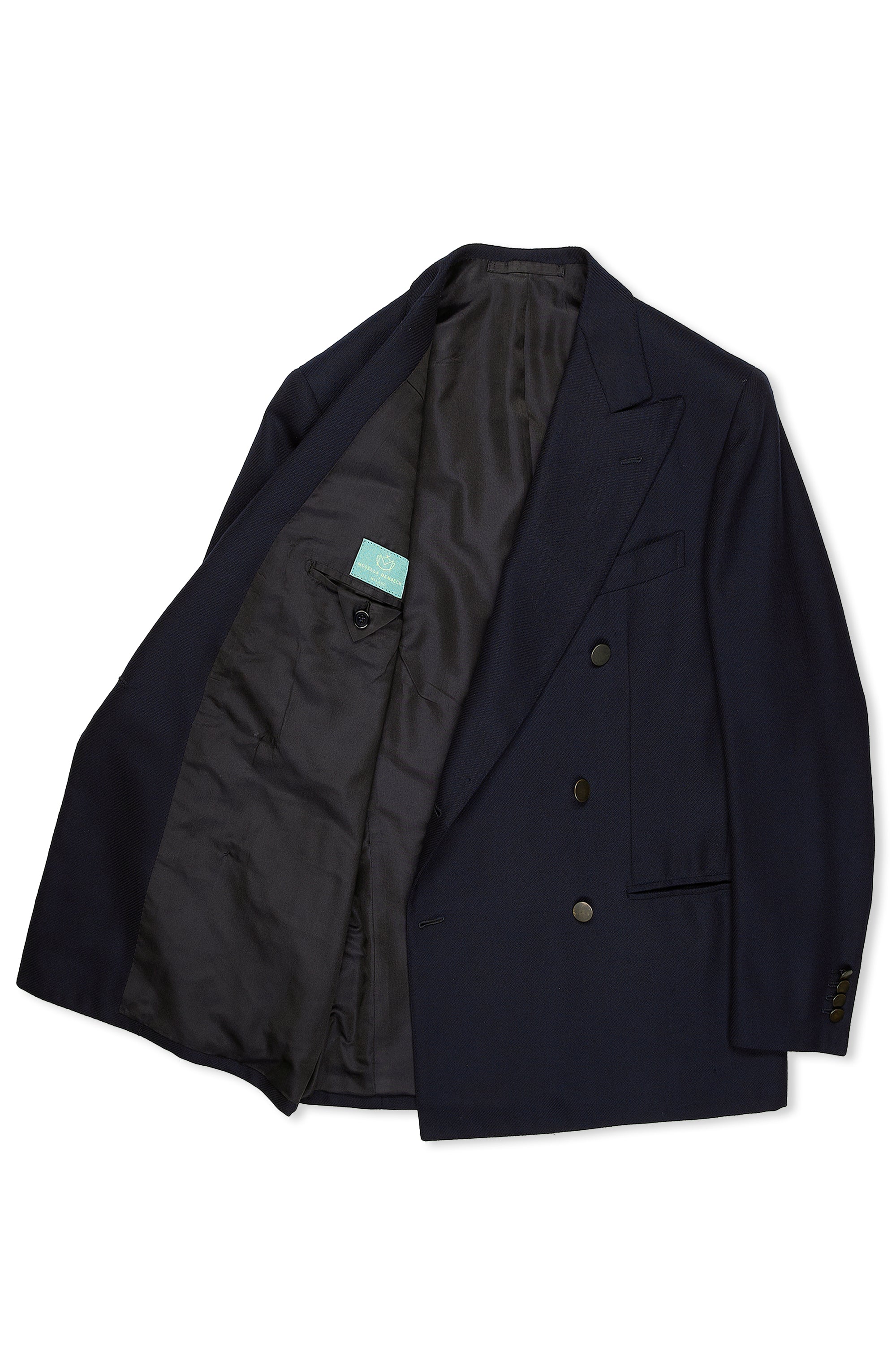 Musella Dembech Navy Twill Wool Double Breasted Sport Coat