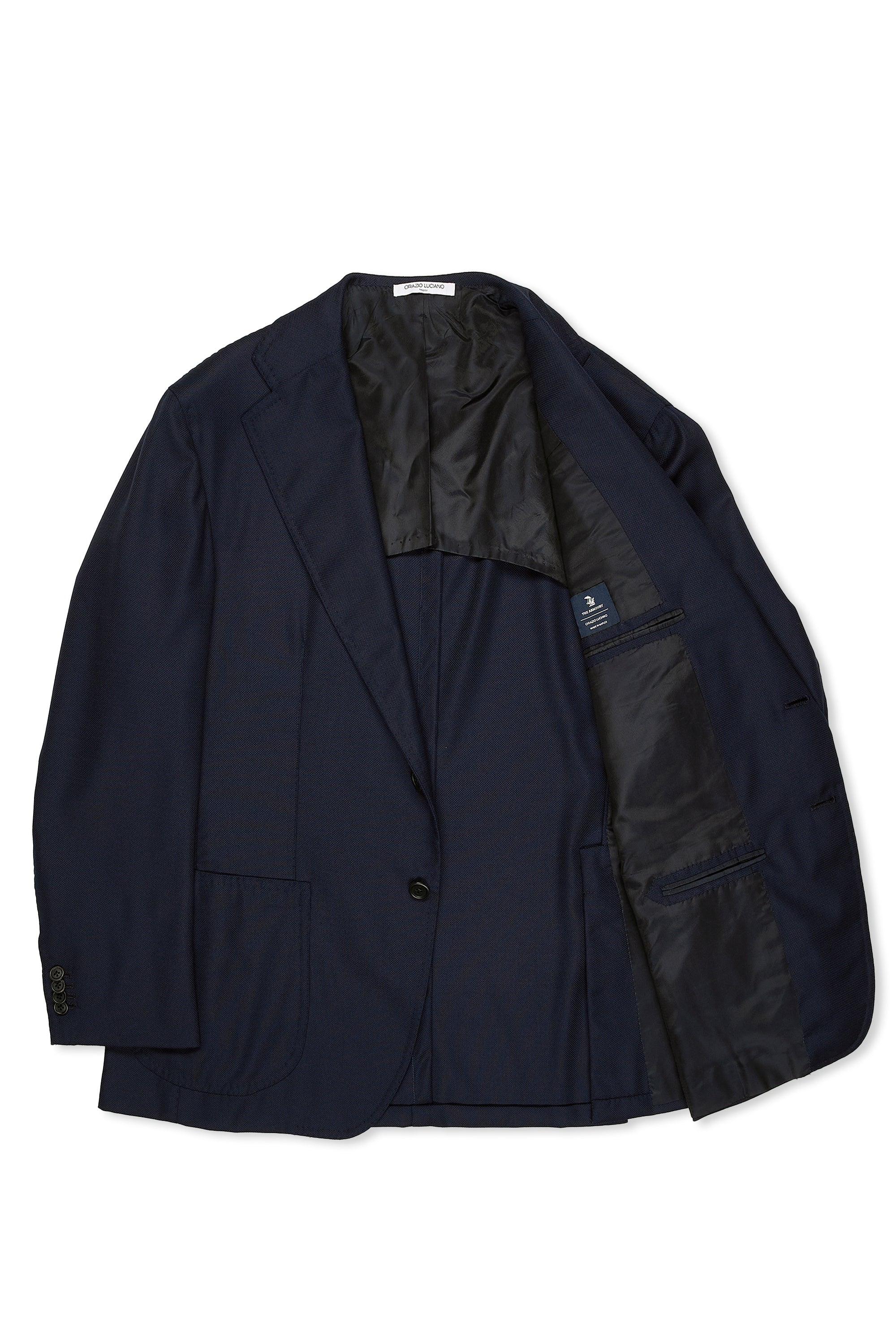 Orazio Luciano Navy Hopsack Wool Sport Coat