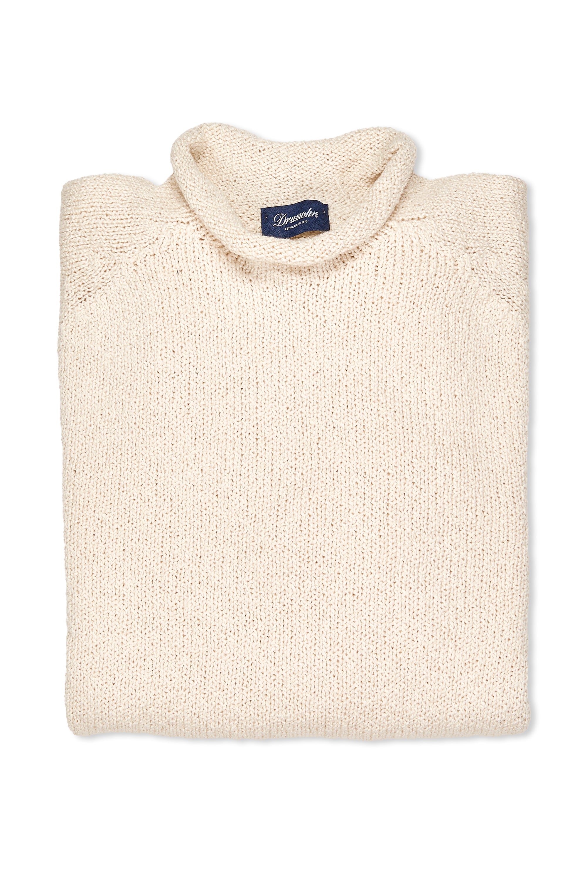 Drumohr Cream Cotton Rollneck Sweater
