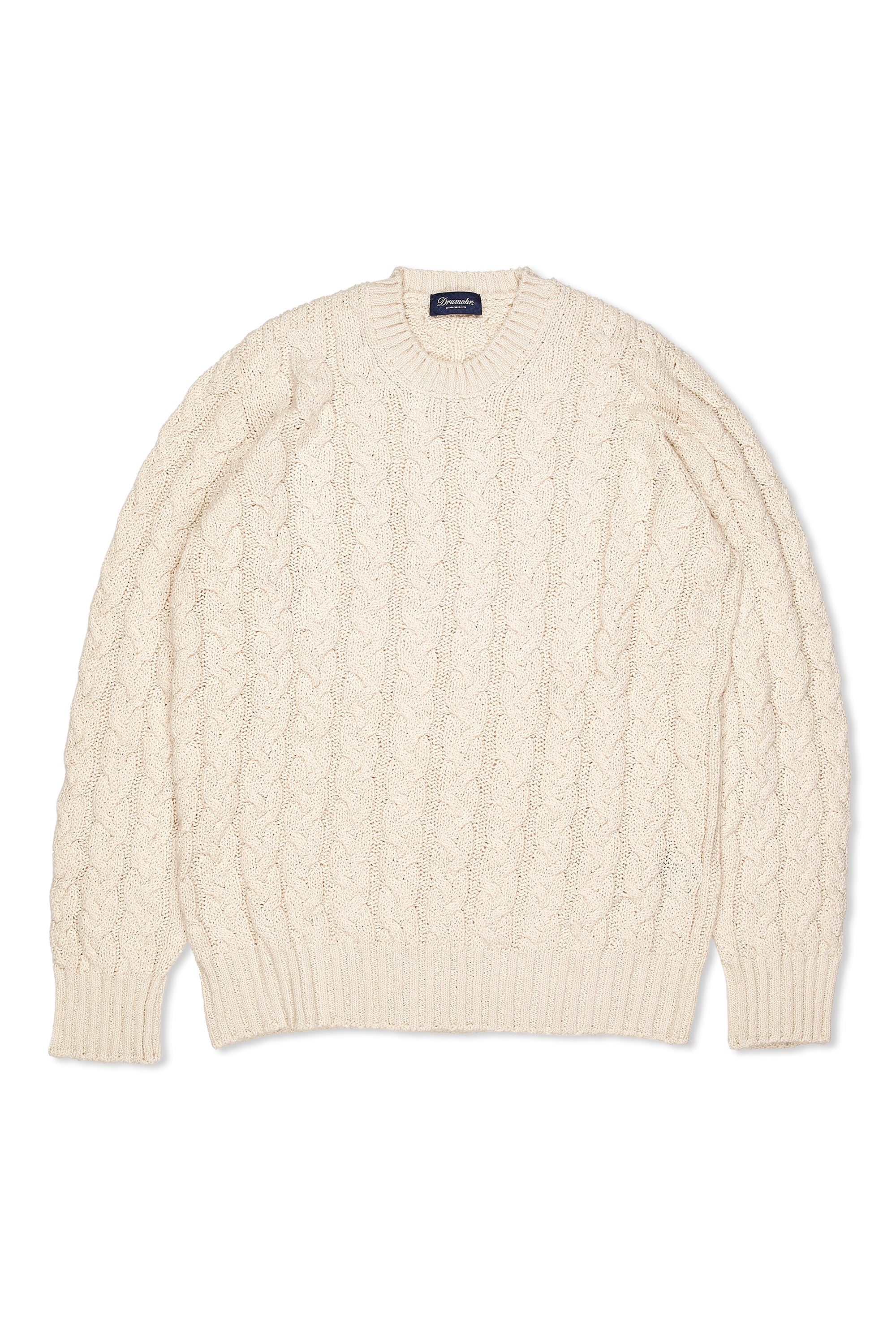 Drumohr Cream Cotton Crewneck Sweater