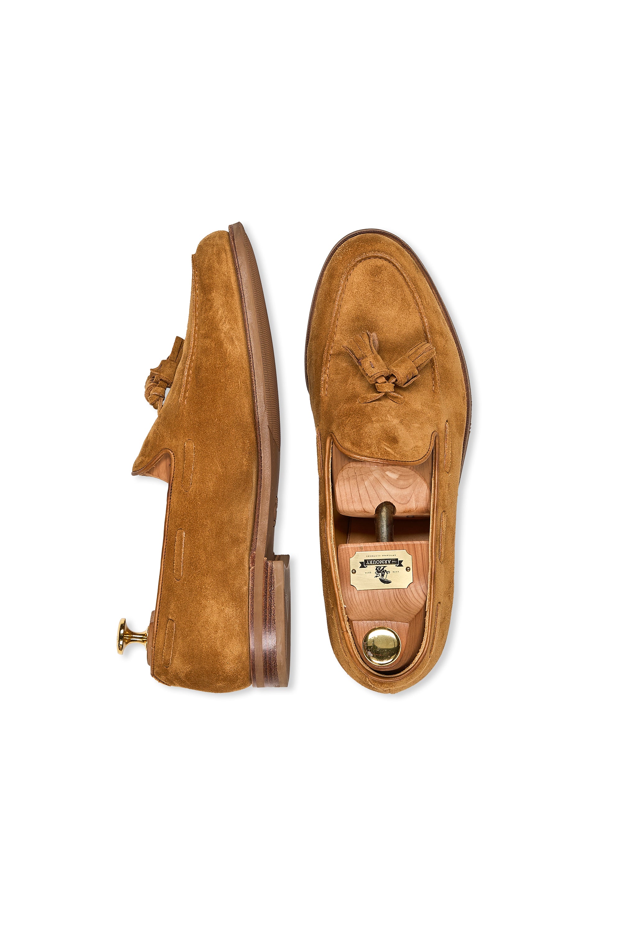 Edward Green Tan Suede Tassel Loafers