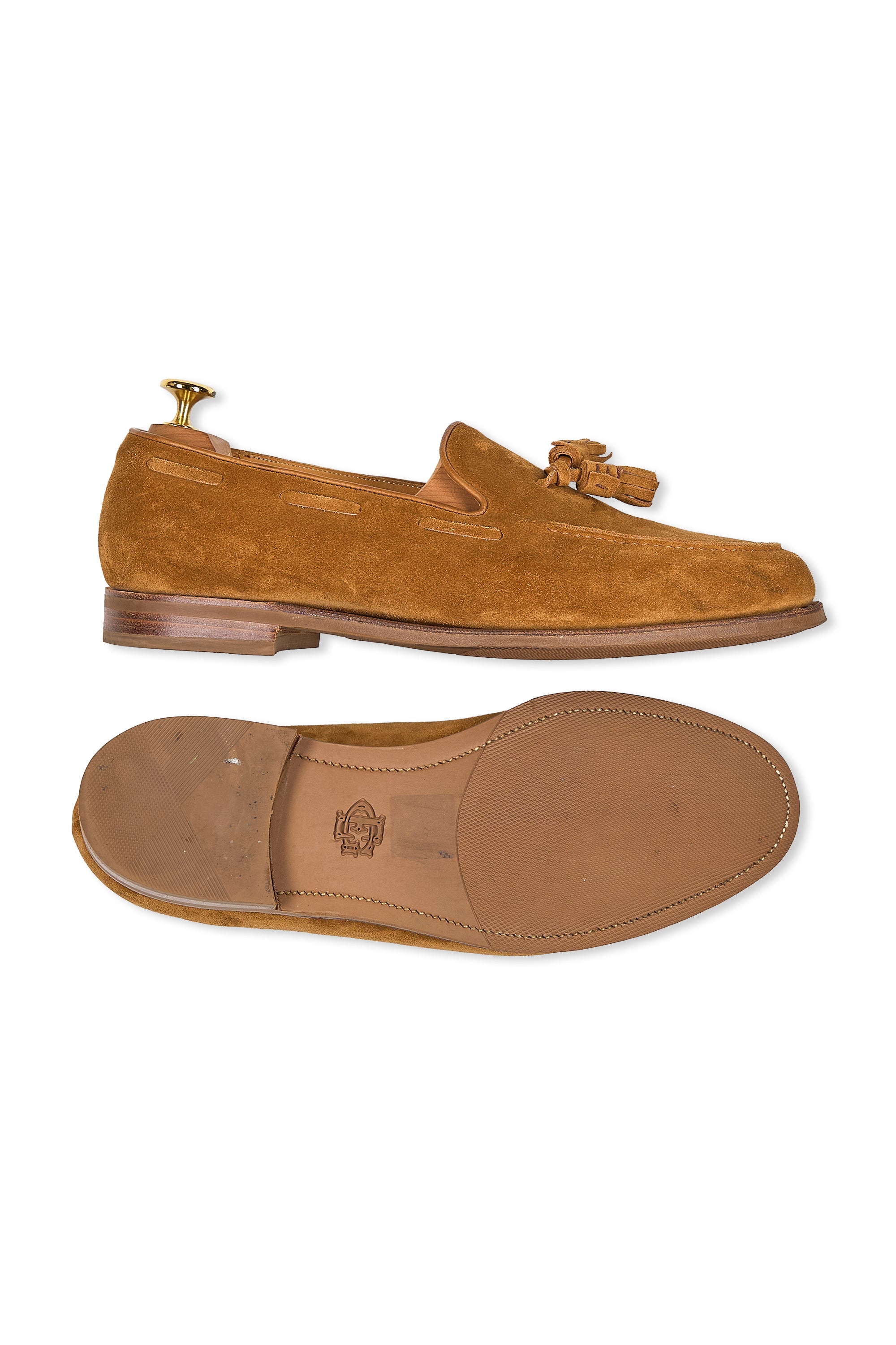 Edward Green Tan Suede Tassel Loafers