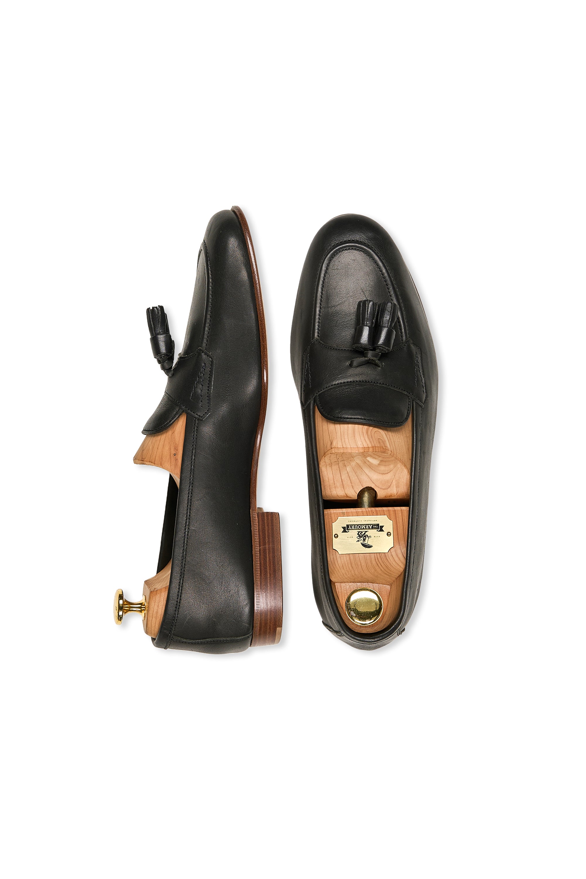 Edward Green Black Calf Leather Tassel Loafers