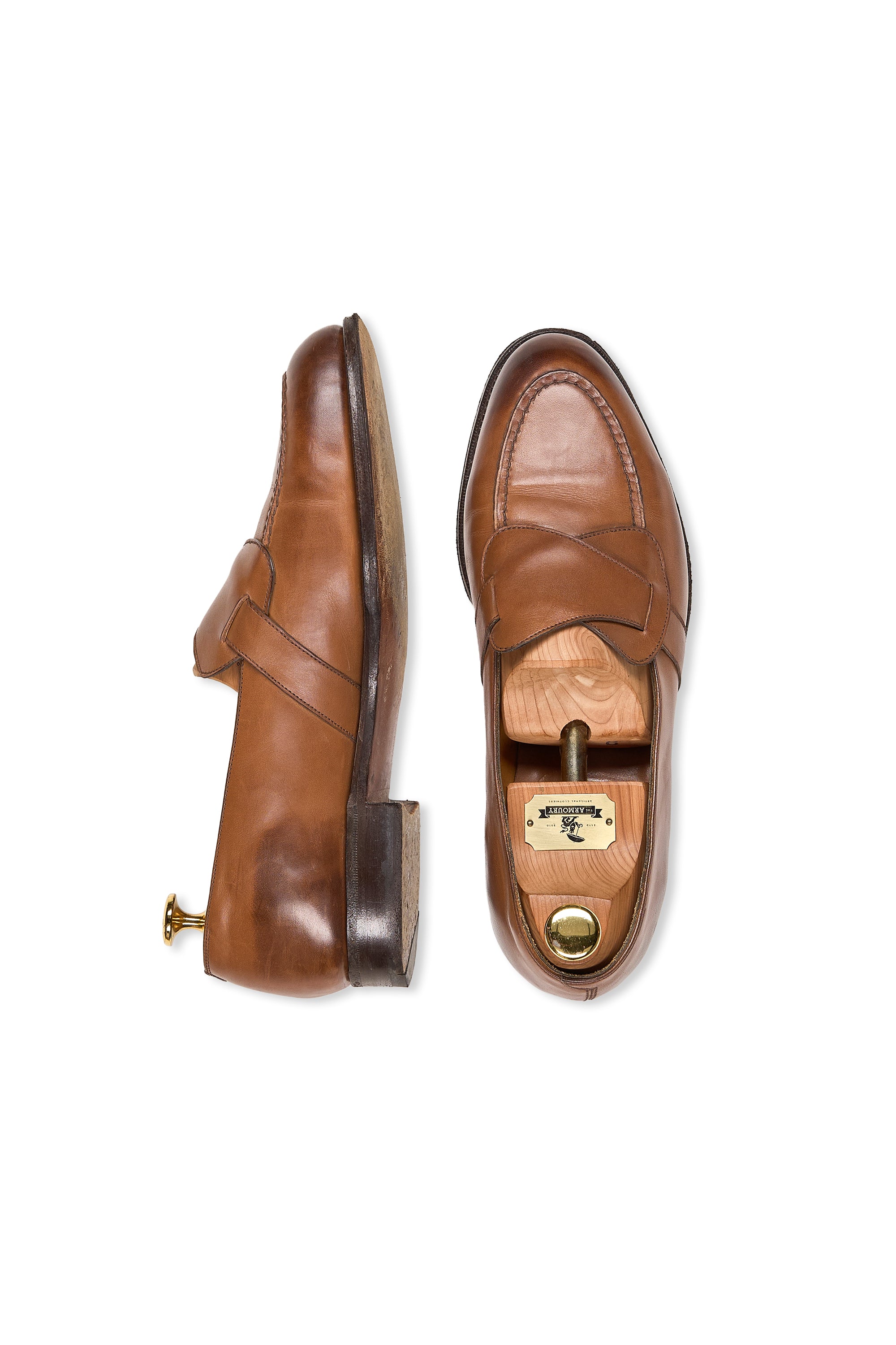 Edward Green Light Brown Calf Leather Loafers