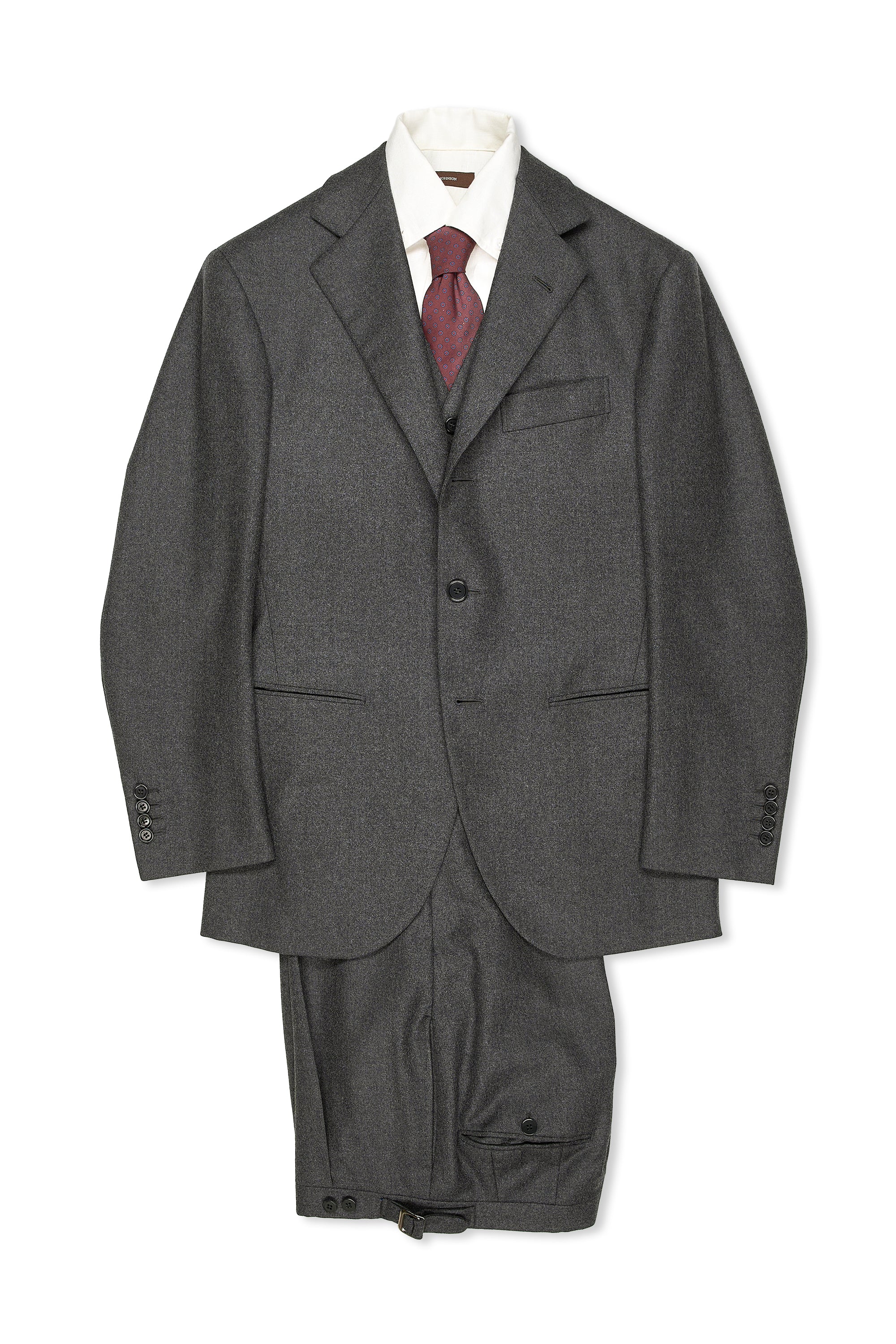 Liverano & Liverano Grey Flannel Wool 3 Piece Suit Bespoke