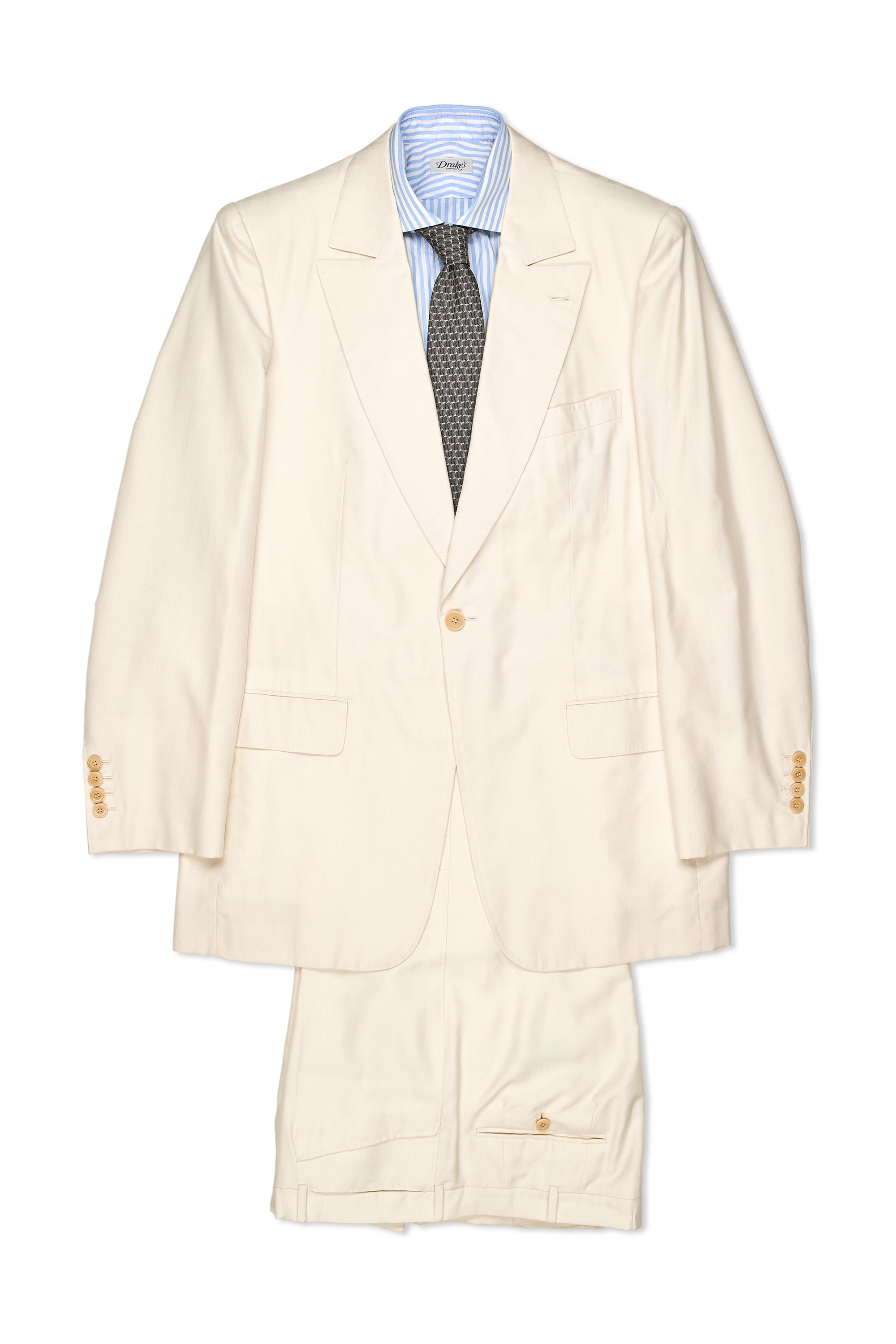 Francesco Smalto Cream Pashmina/Silk Herringbone Suit Bespoke