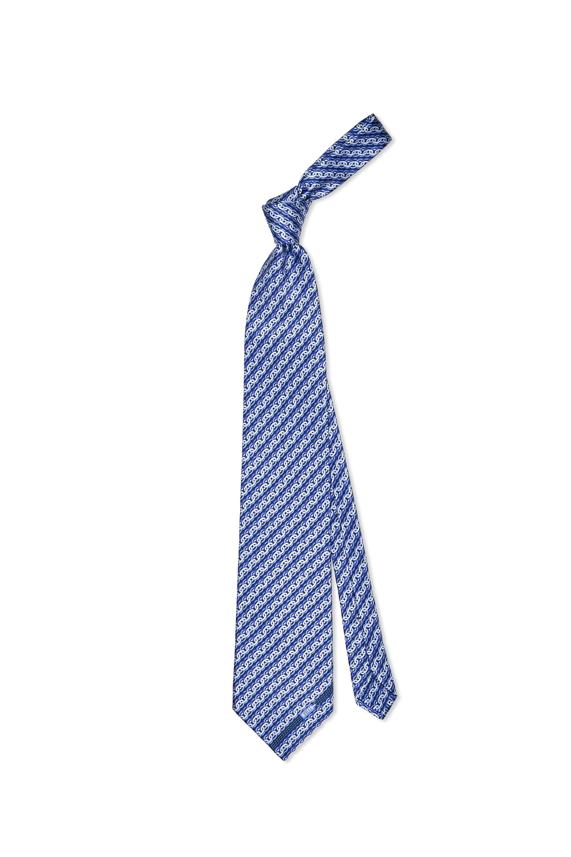 Zilli Navy/Blue Chain Pattern Silk Tie