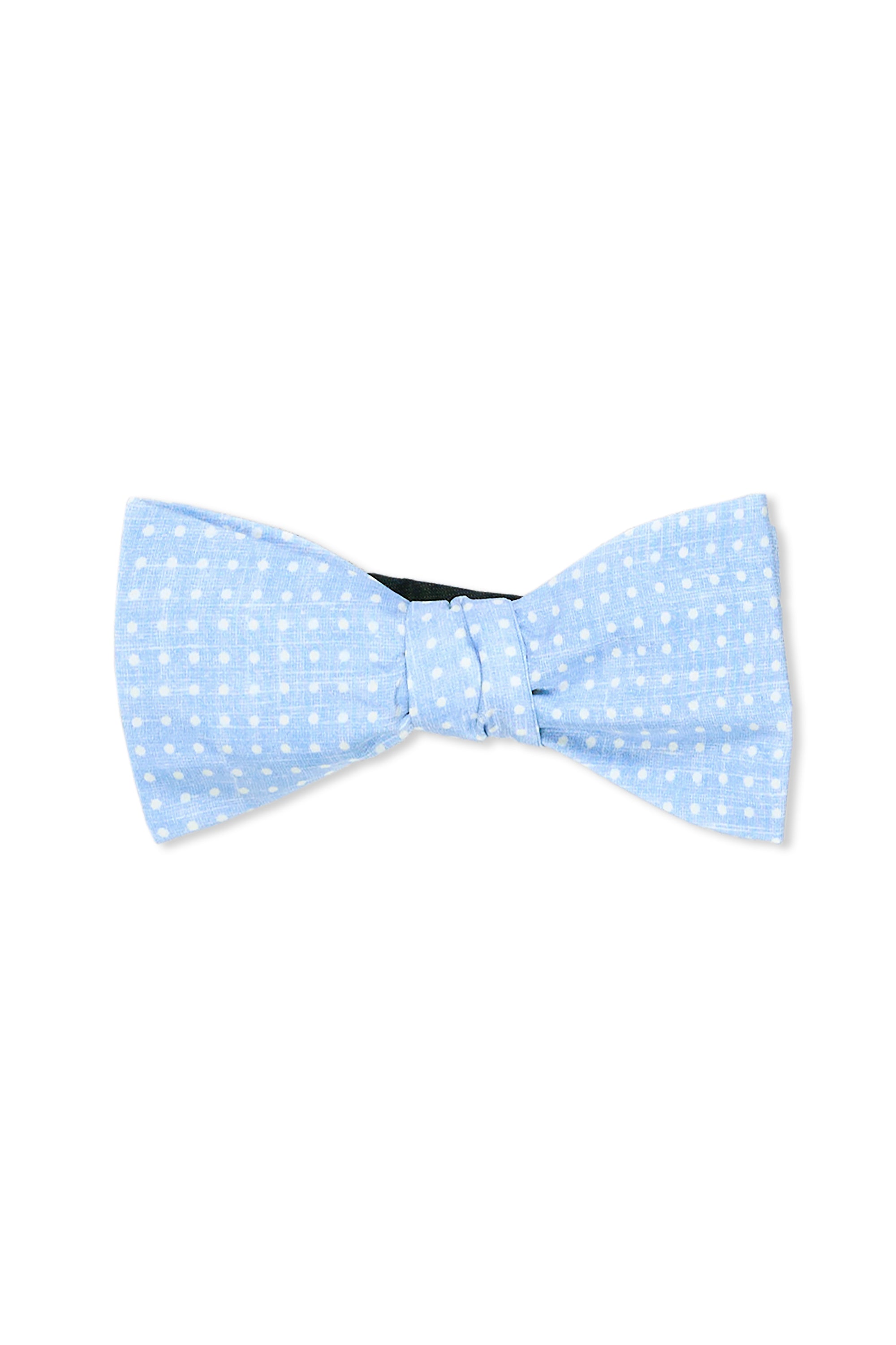 Anderson & Sheppard Sky Blue Spotted Silk Bow Tie