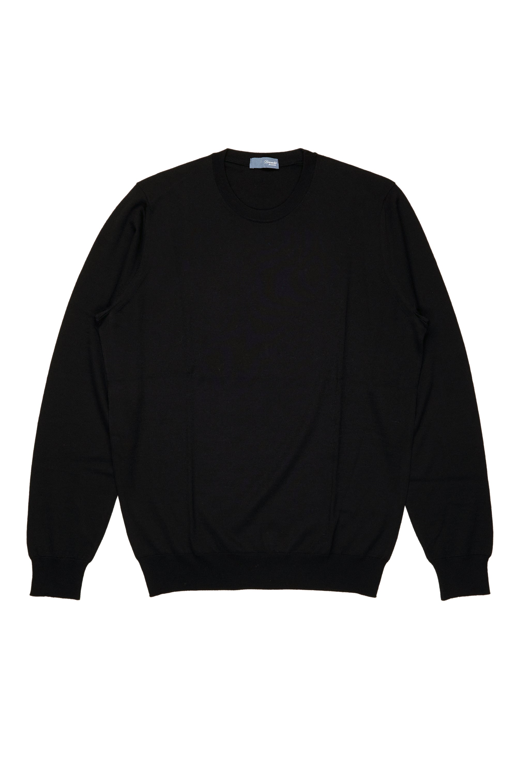 Drumohr Nero Extra Fine Merino Wool Crewneck Sweater